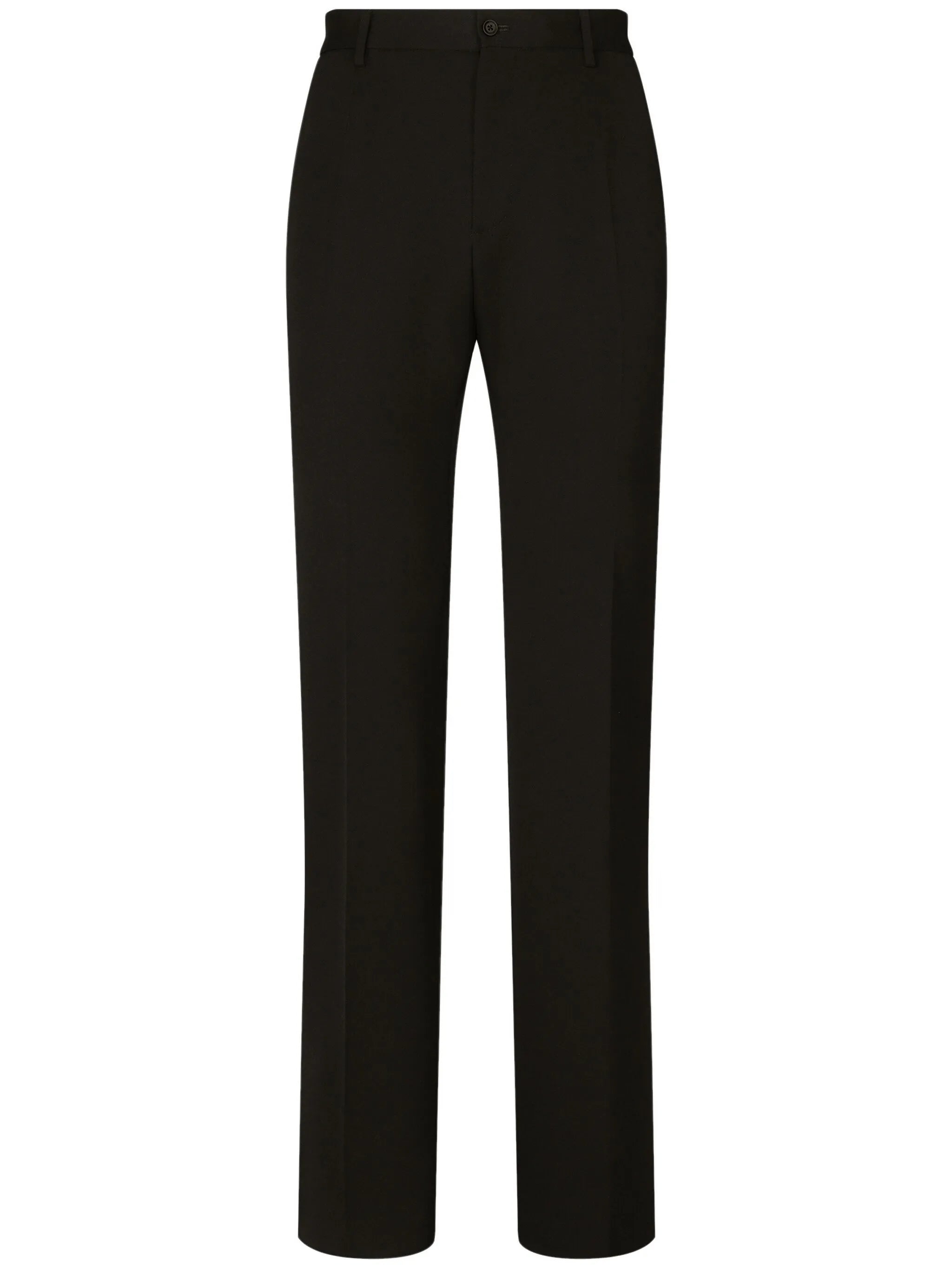 pressed-crease wool trousers