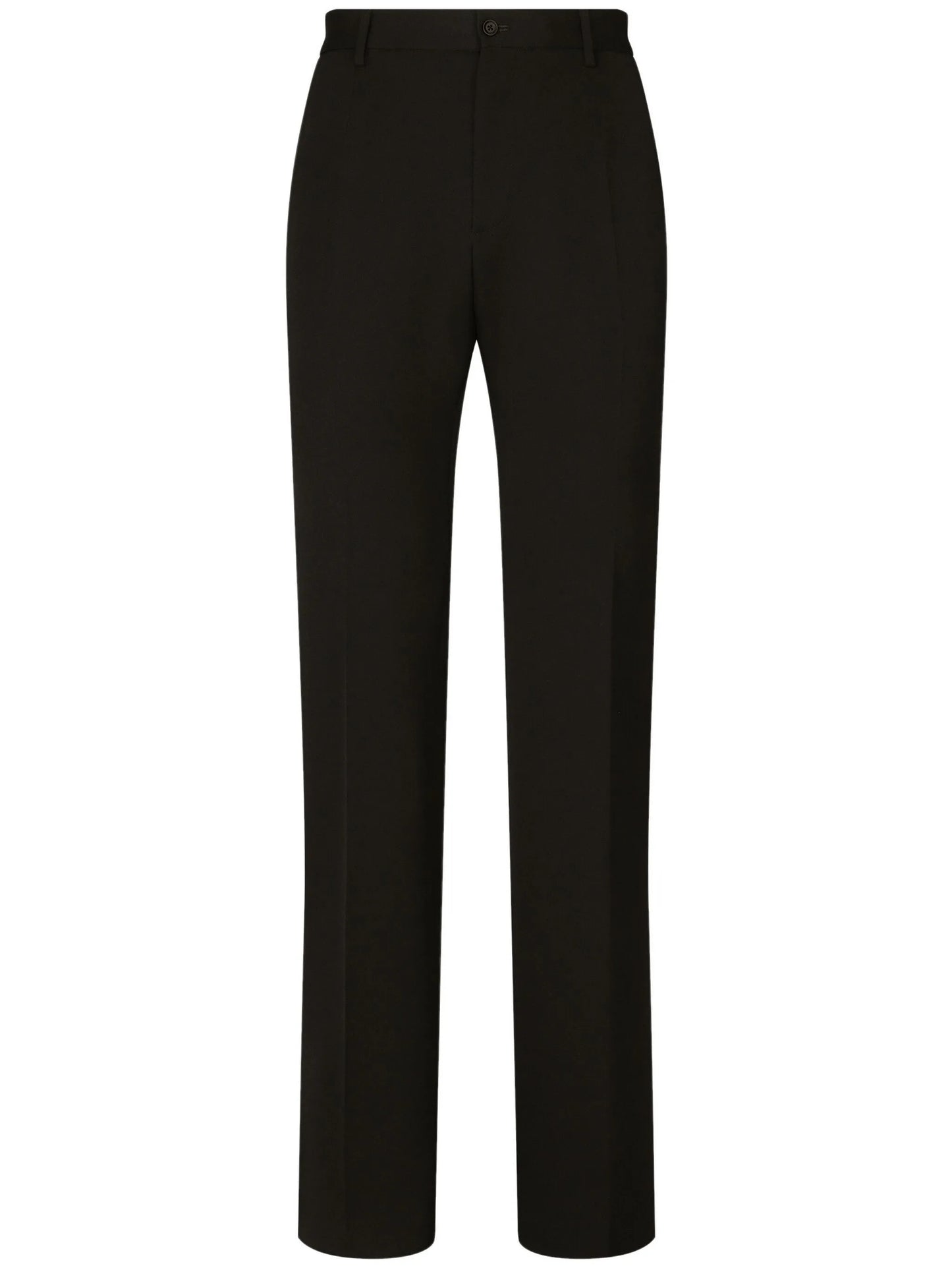pressed-crease wool trousers