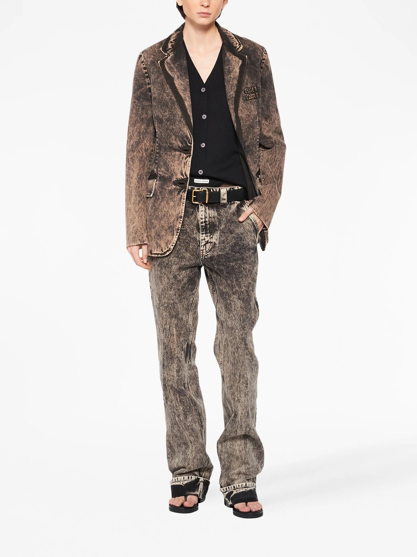 stonewashed denim blazer