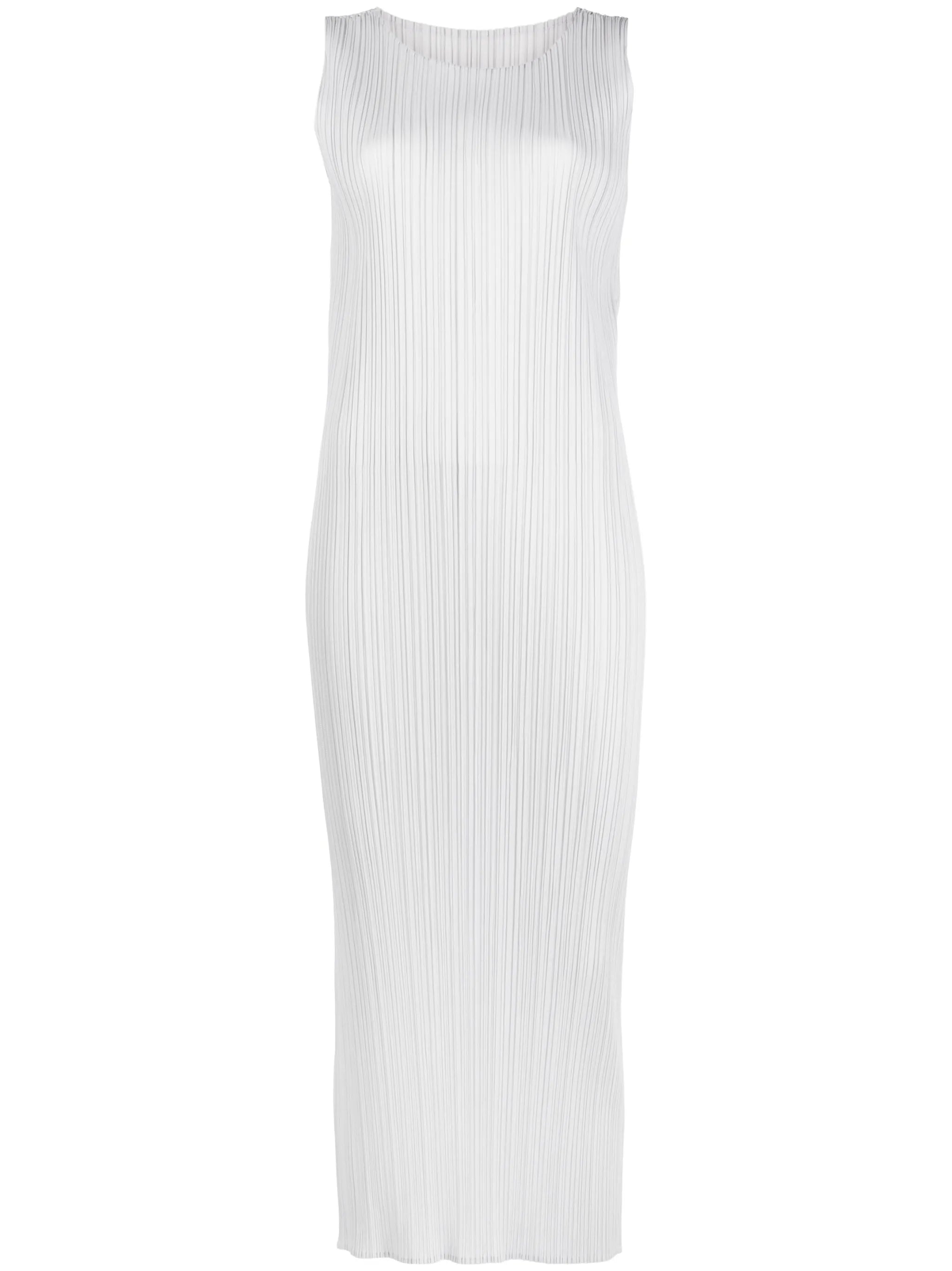 sleeveless pleated midi dress