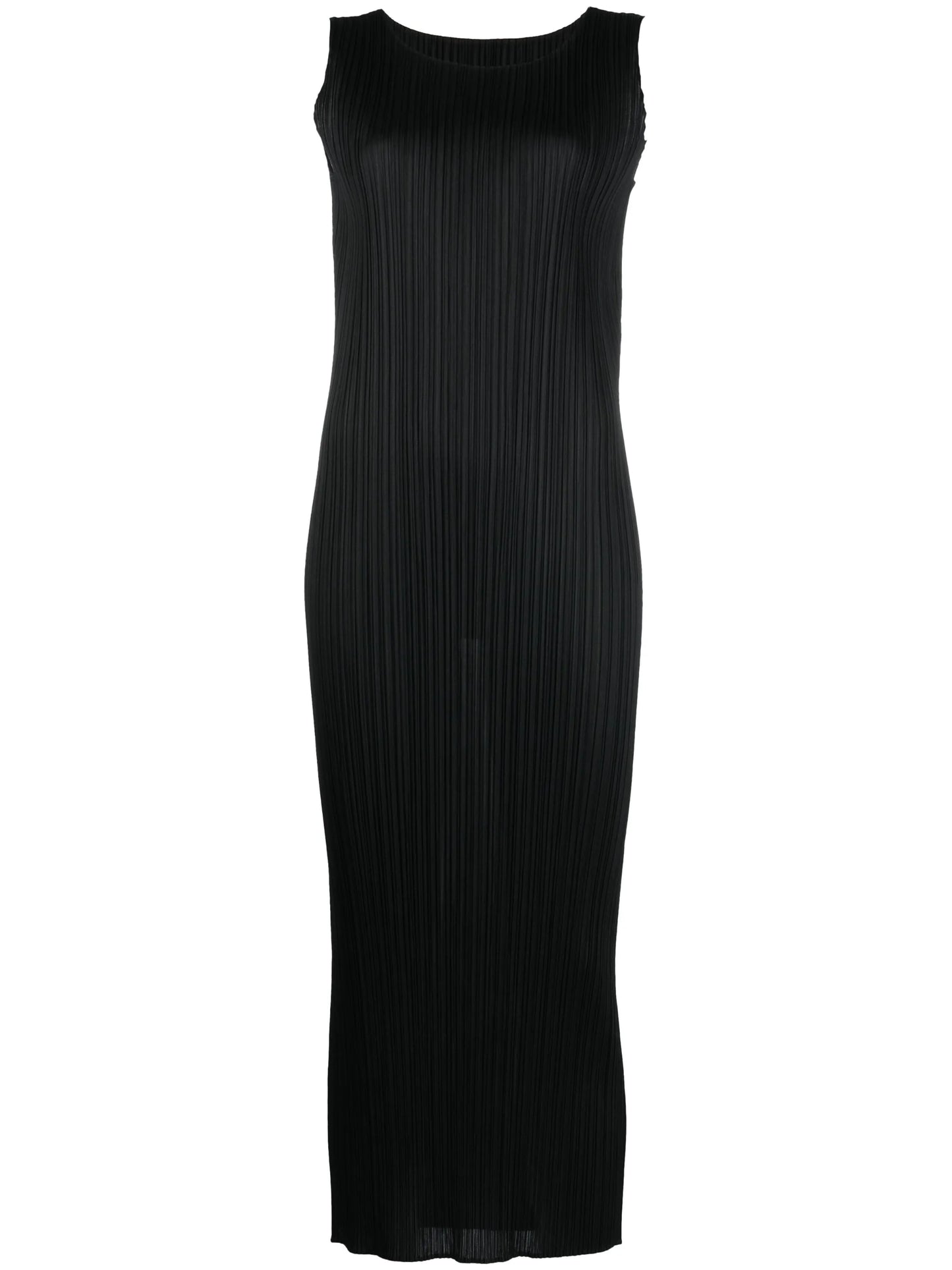 sleeveless pleated midi dress