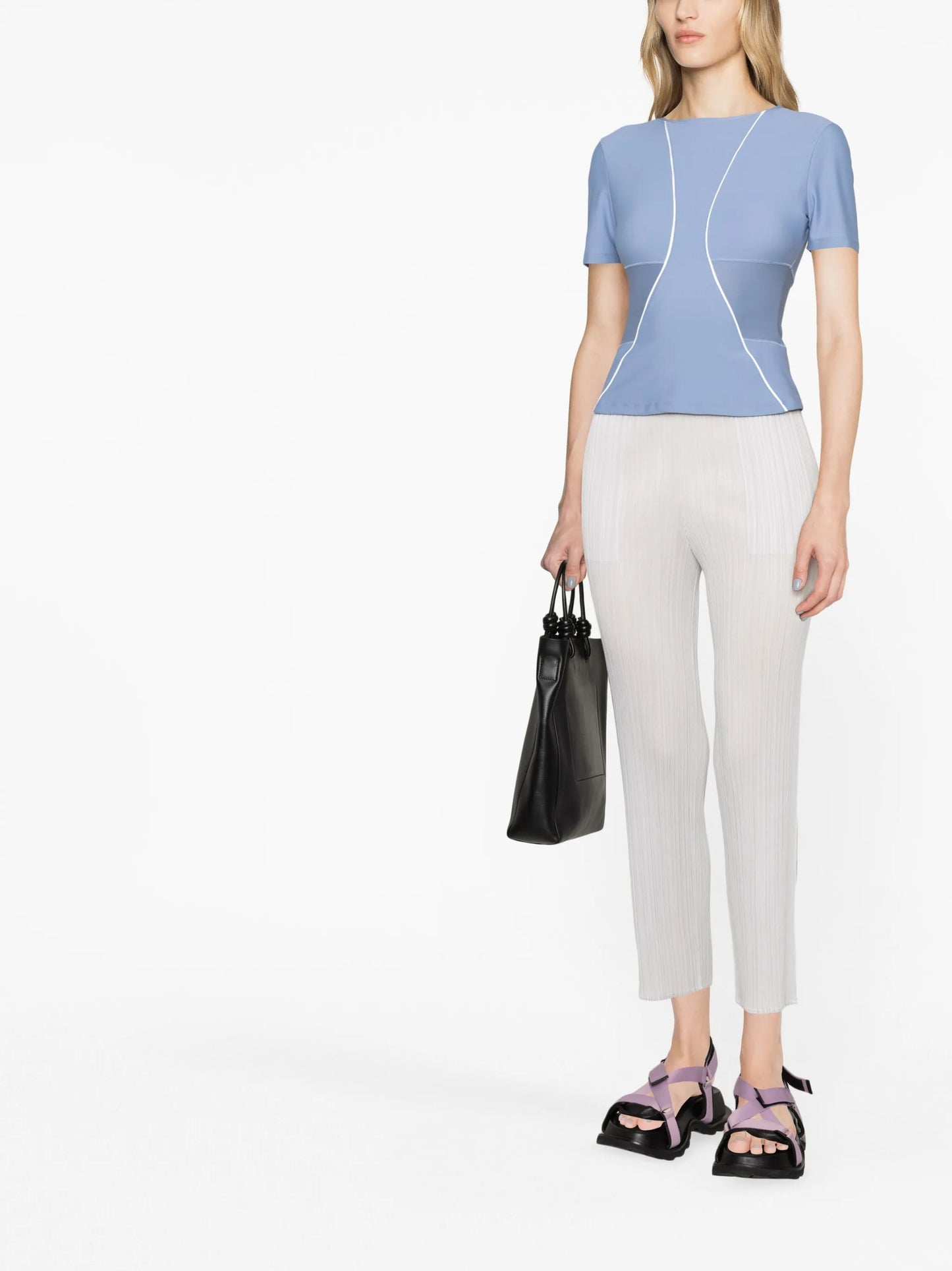 plissé cropped trousers