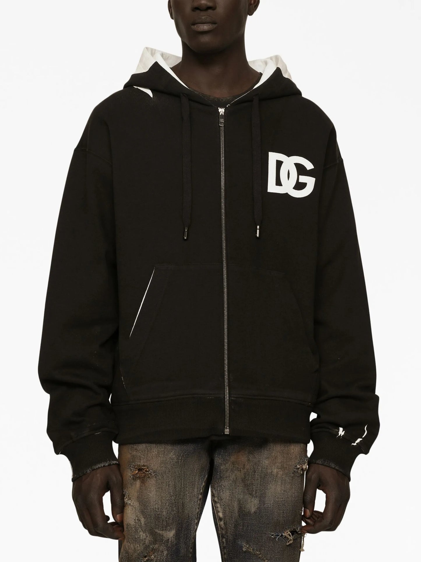 logo-print zipped cardigan