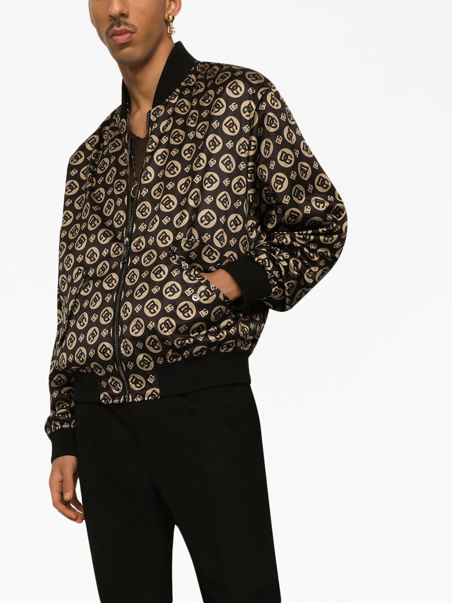 logo-print bomber jacket