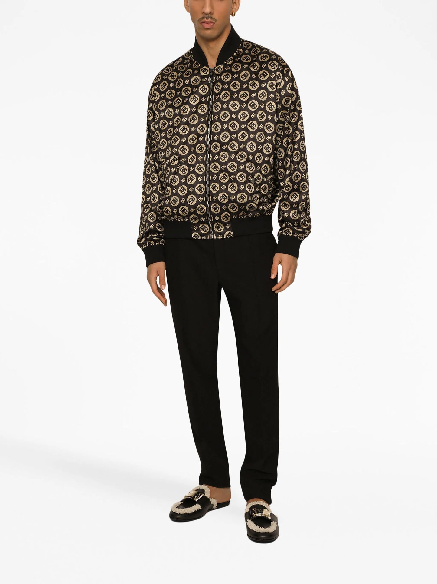 logo-print bomber jacket