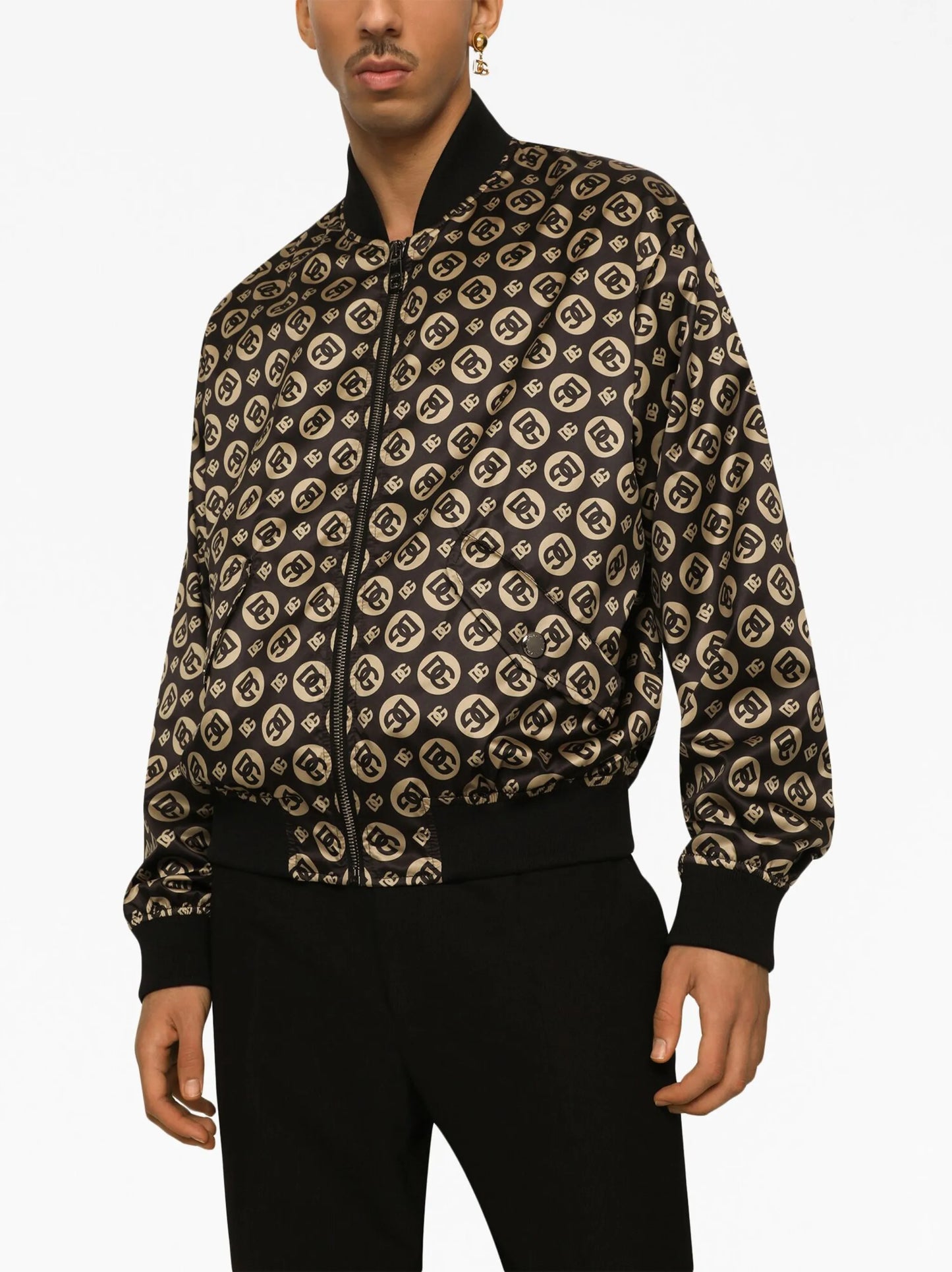 logo-print bomber jacket