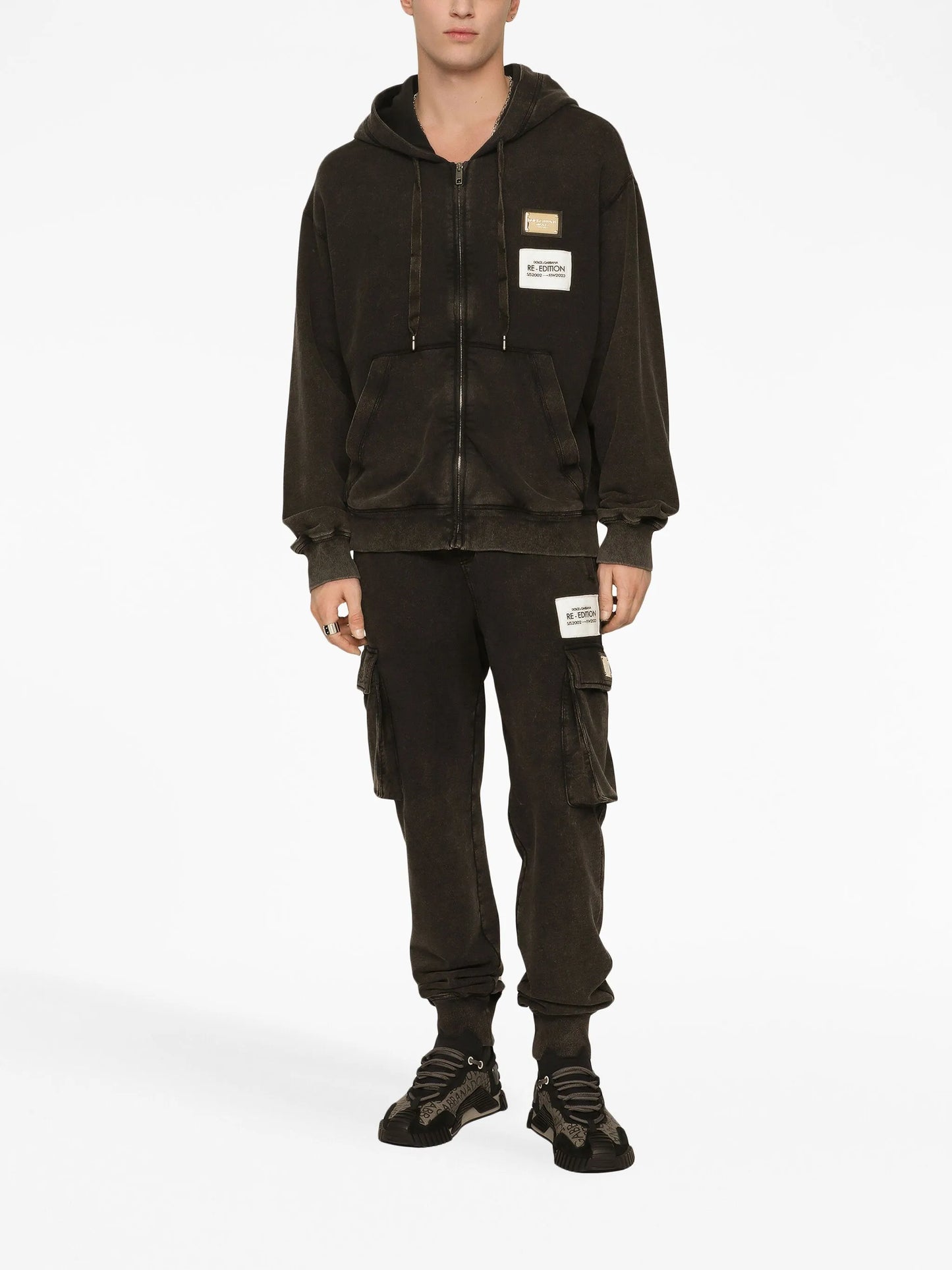 logo-patch zipped cardigan