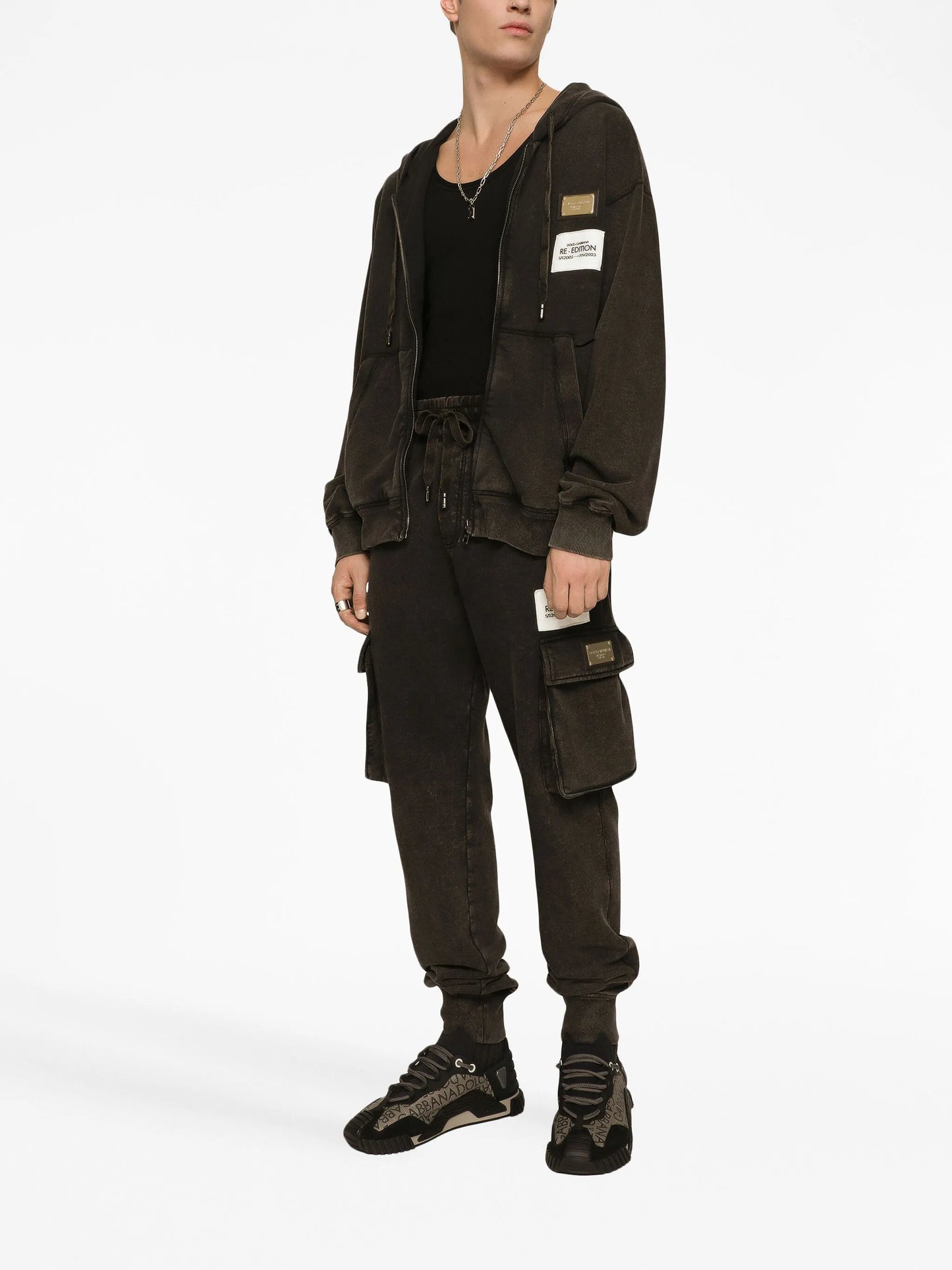 logo-patch zipped cardigan