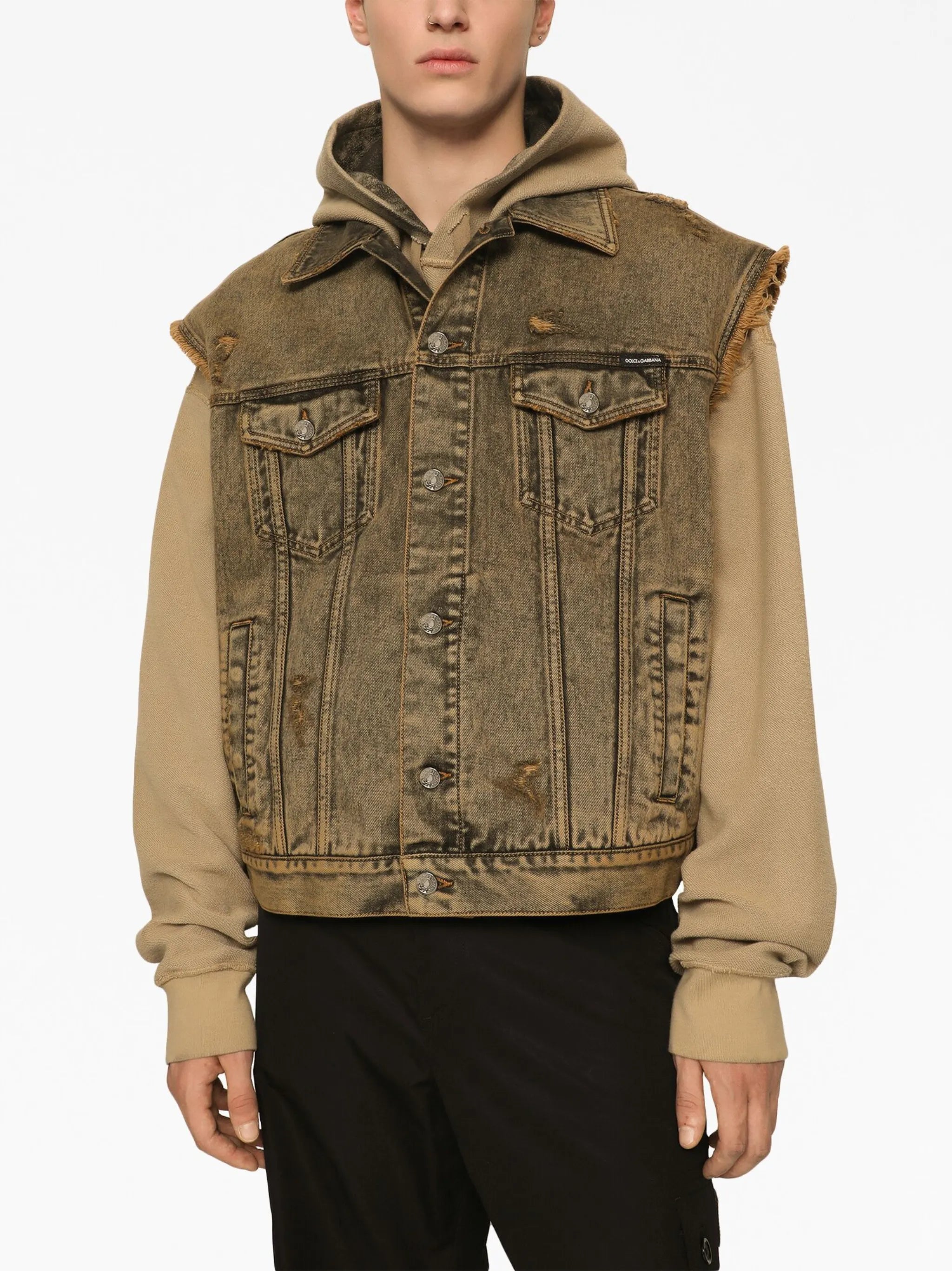 overdyed denim gilet