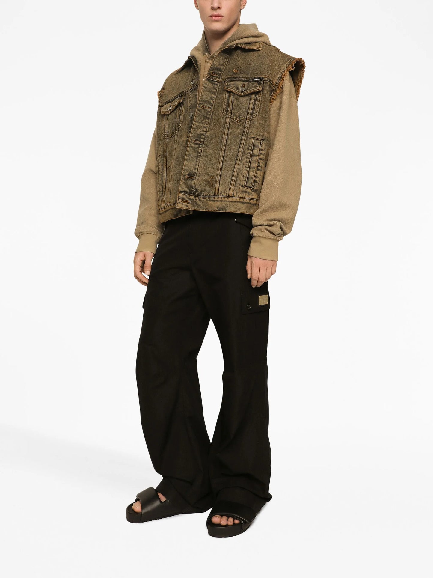 overdyed denim gilet