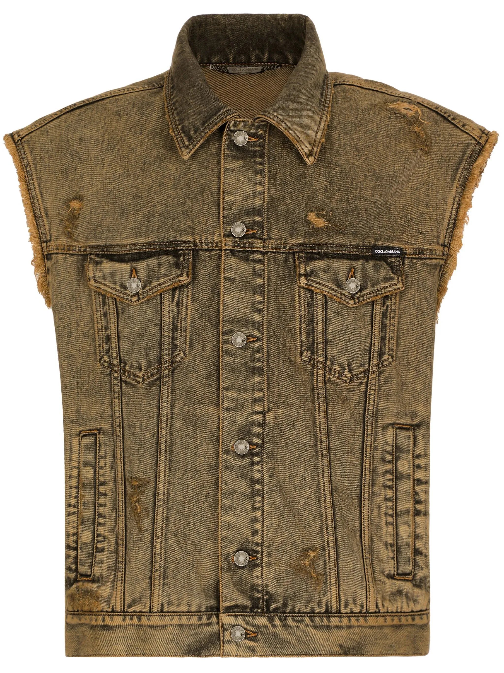 overdyed denim gilet
