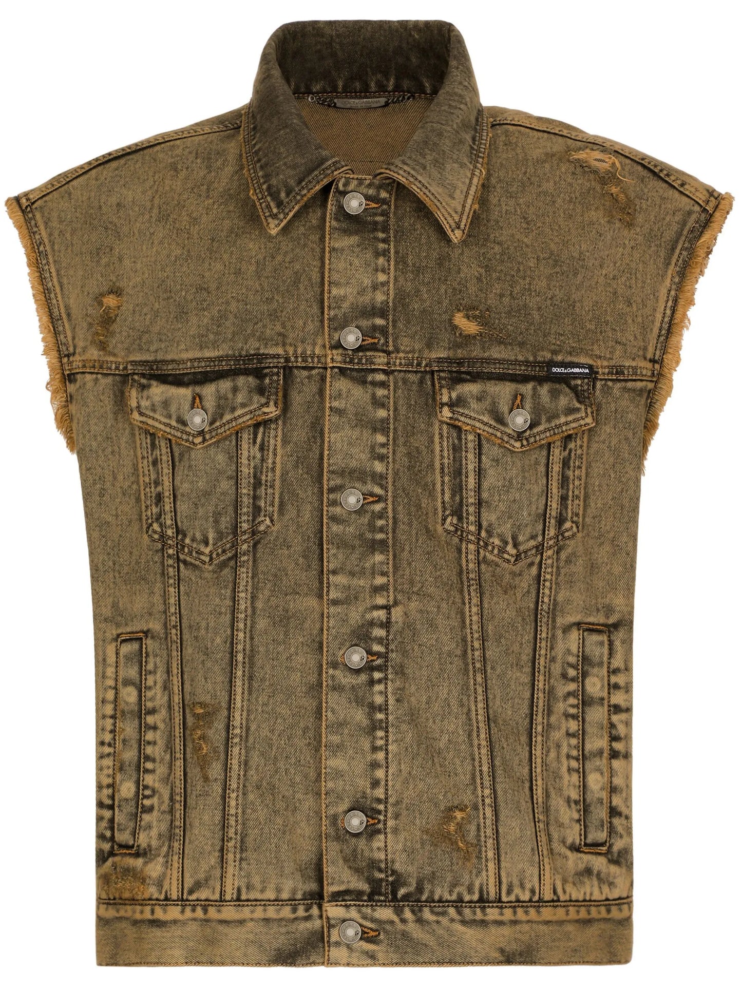 overdyed denim gilet