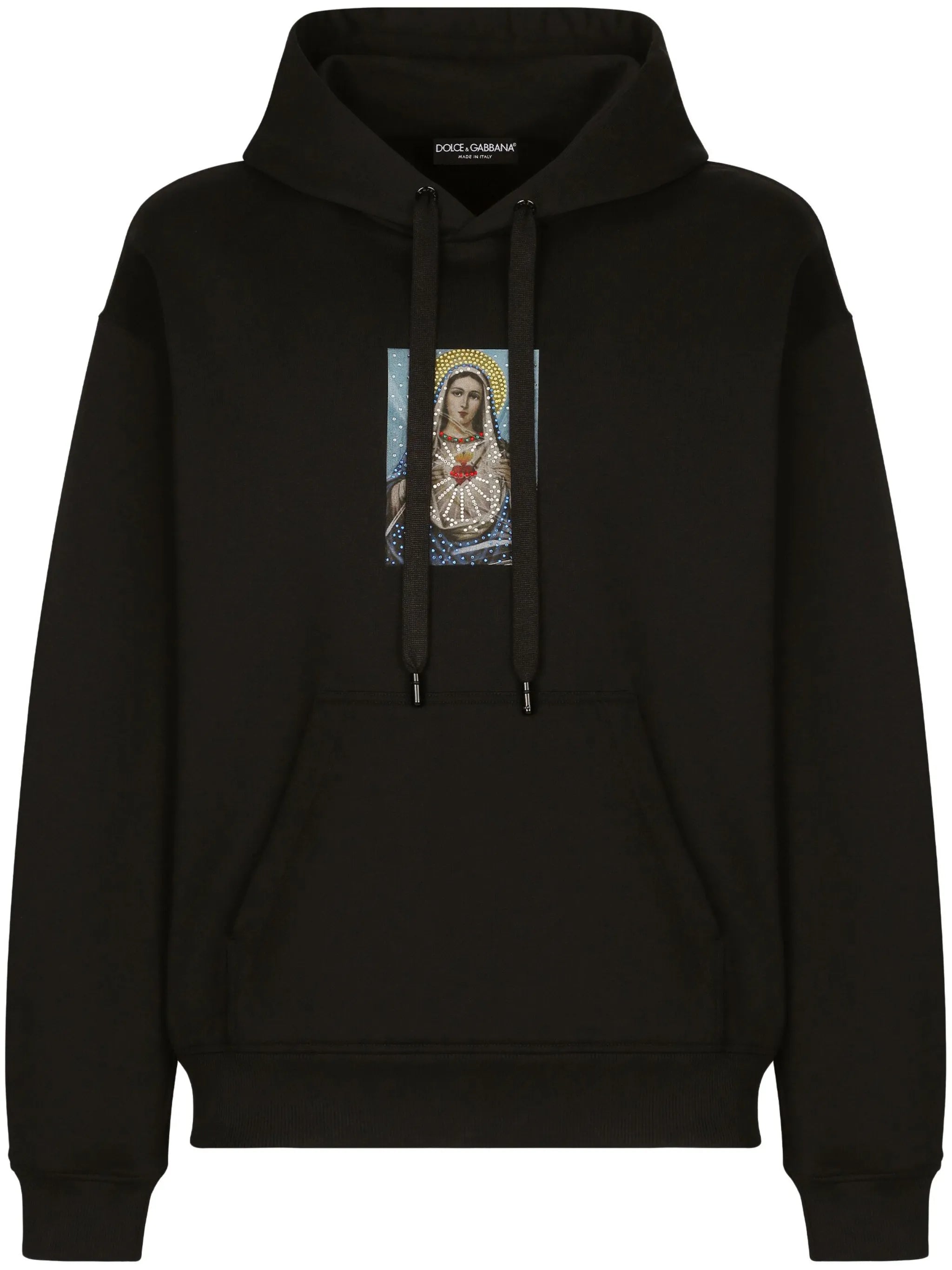 graphic-print cotton hoodie