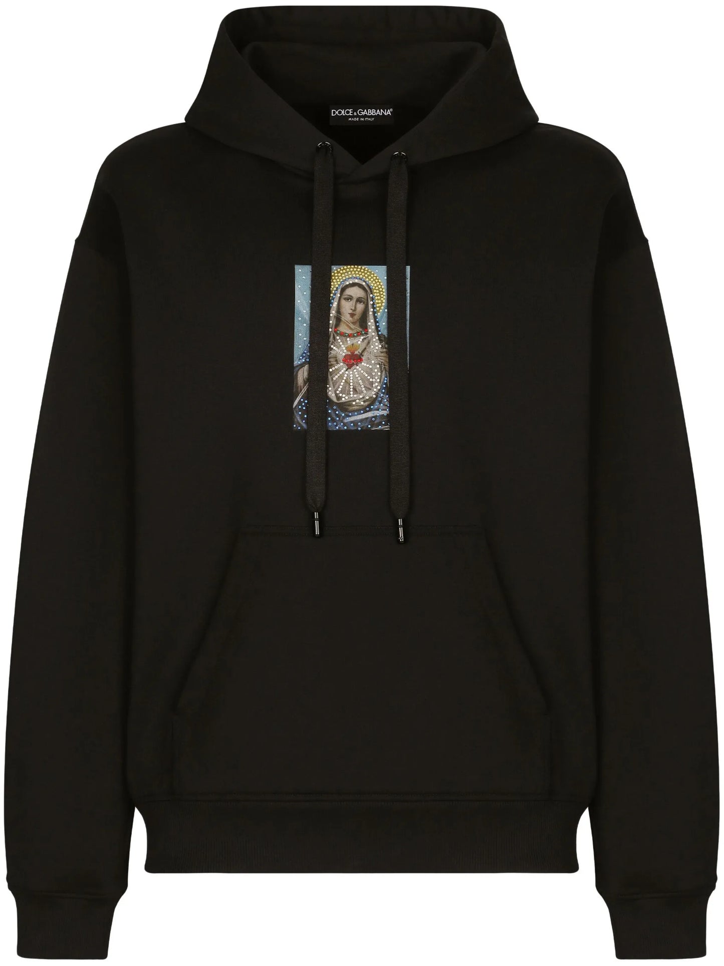 graphic-print cotton hoodie