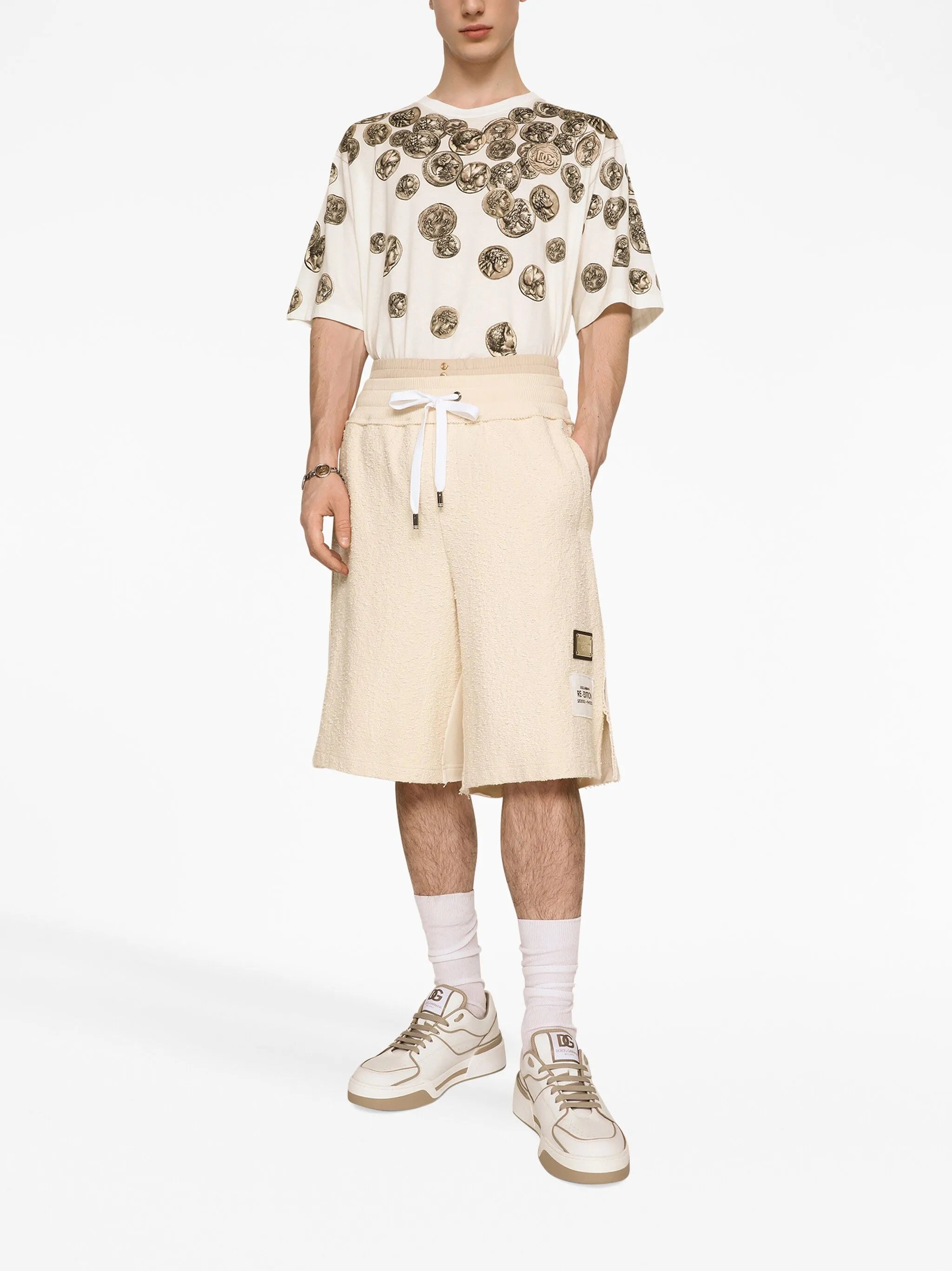 logo-patch terry-cloth shorts