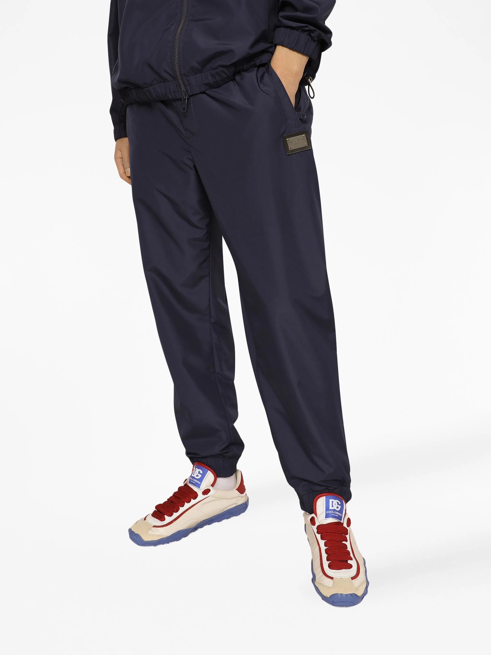logo-plaque drawstring track pants