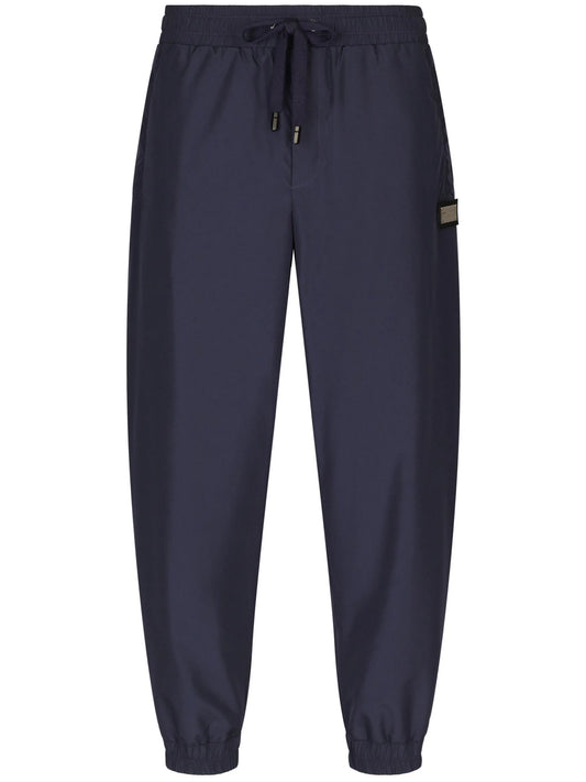 logo-plaque drawstring track pants