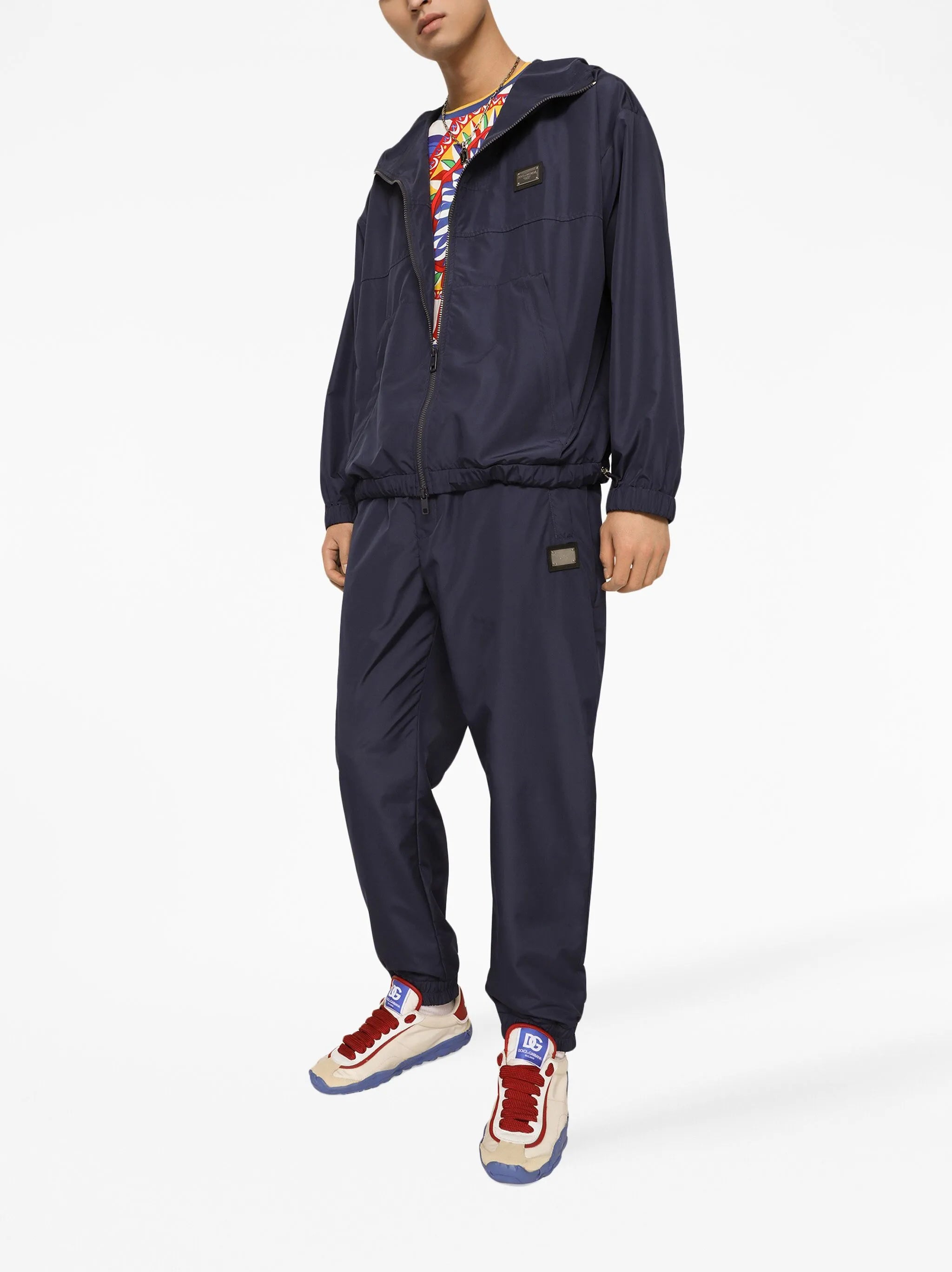 logo-plaque drawstring track pants
