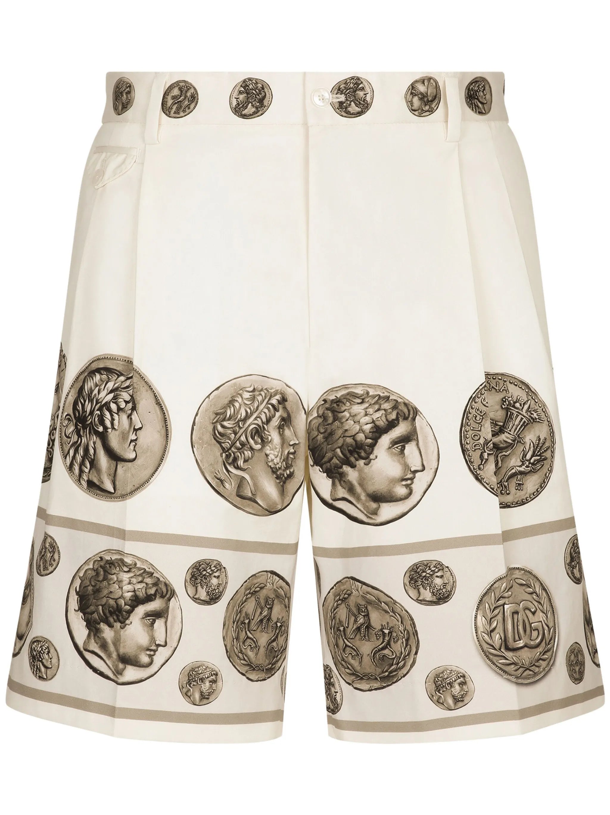 coin-print tailored shorts