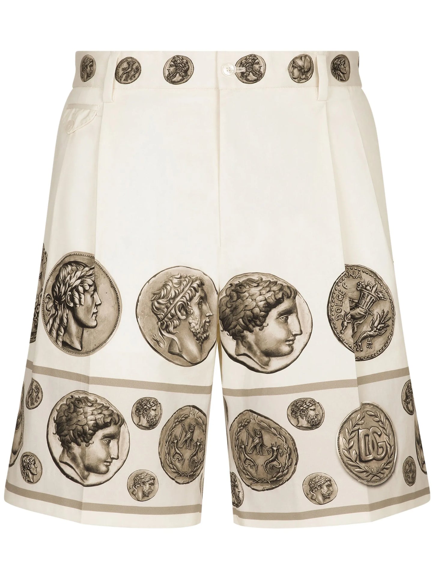 coin-print tailored shorts