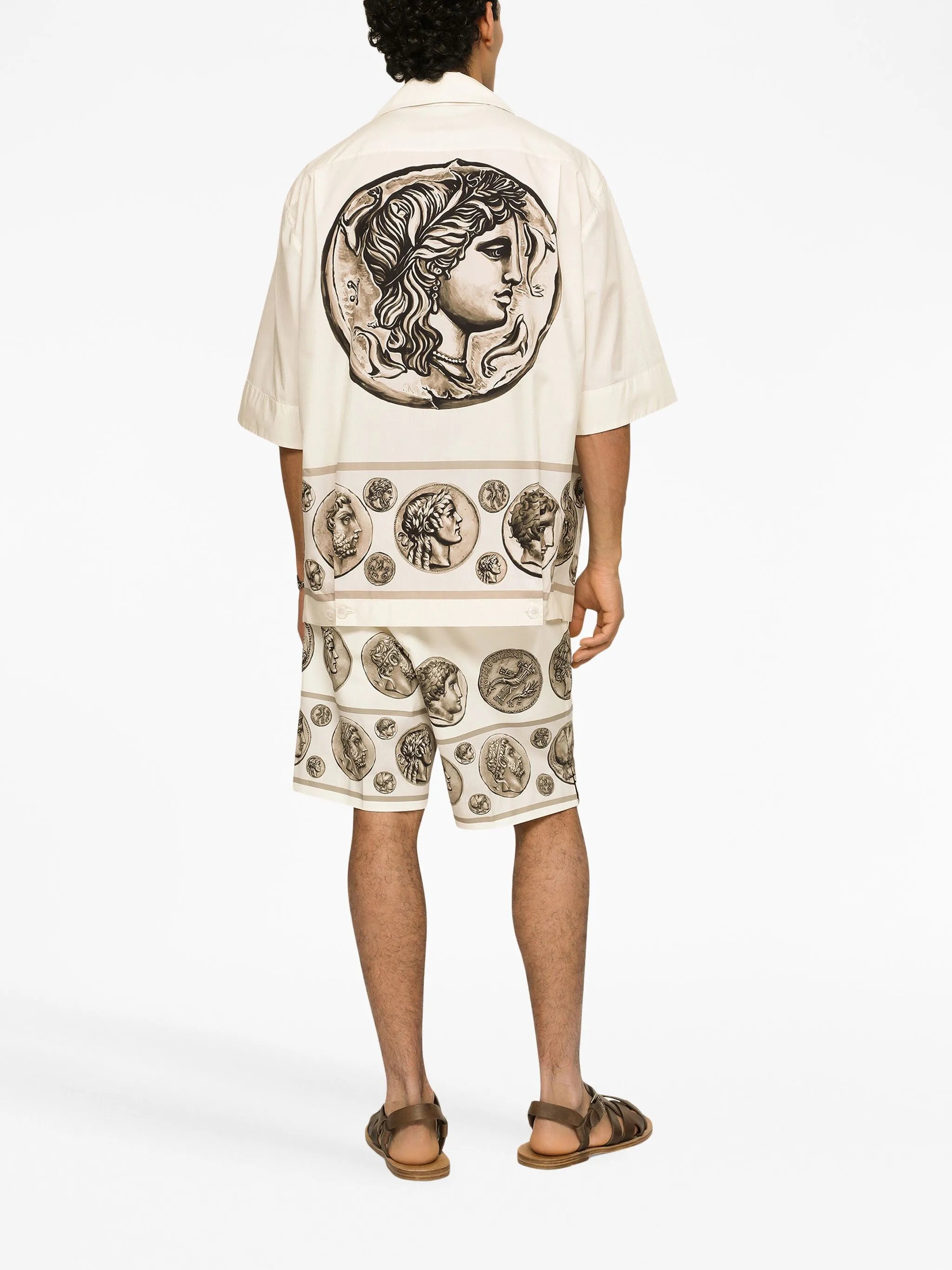 coin-print tailored shorts