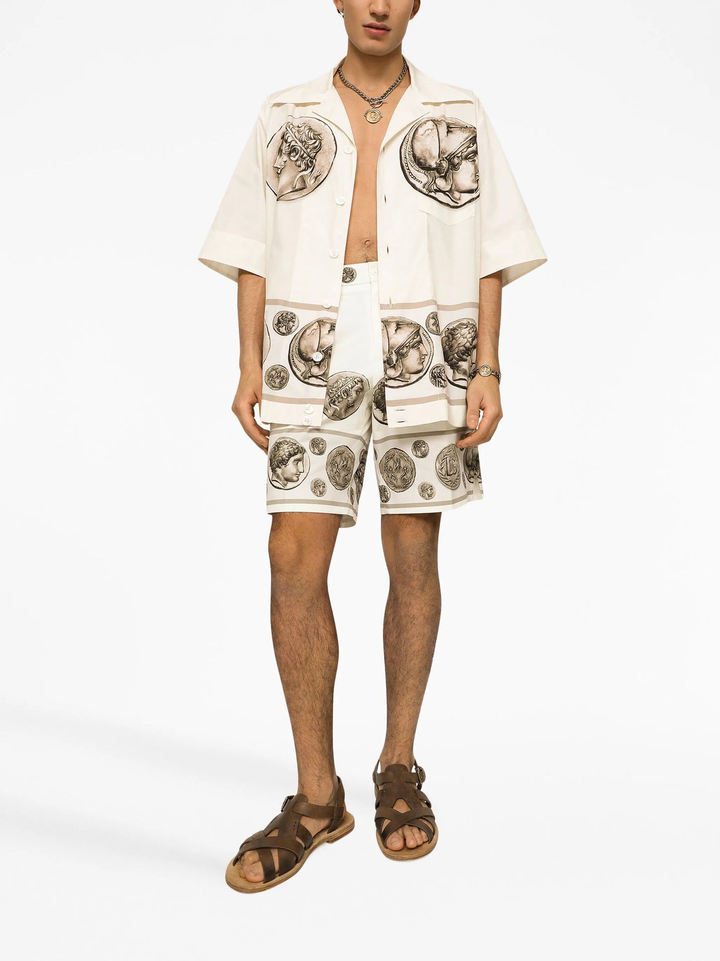 coin-print tailored shorts