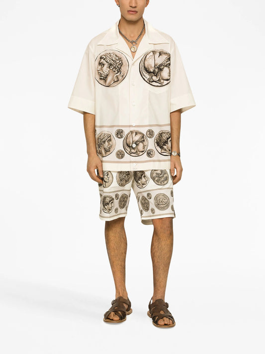 coin-print tailored shorts