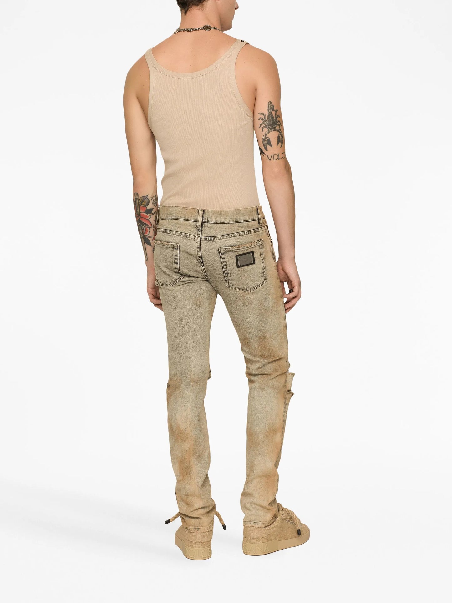 ripped slim-fit jeans
