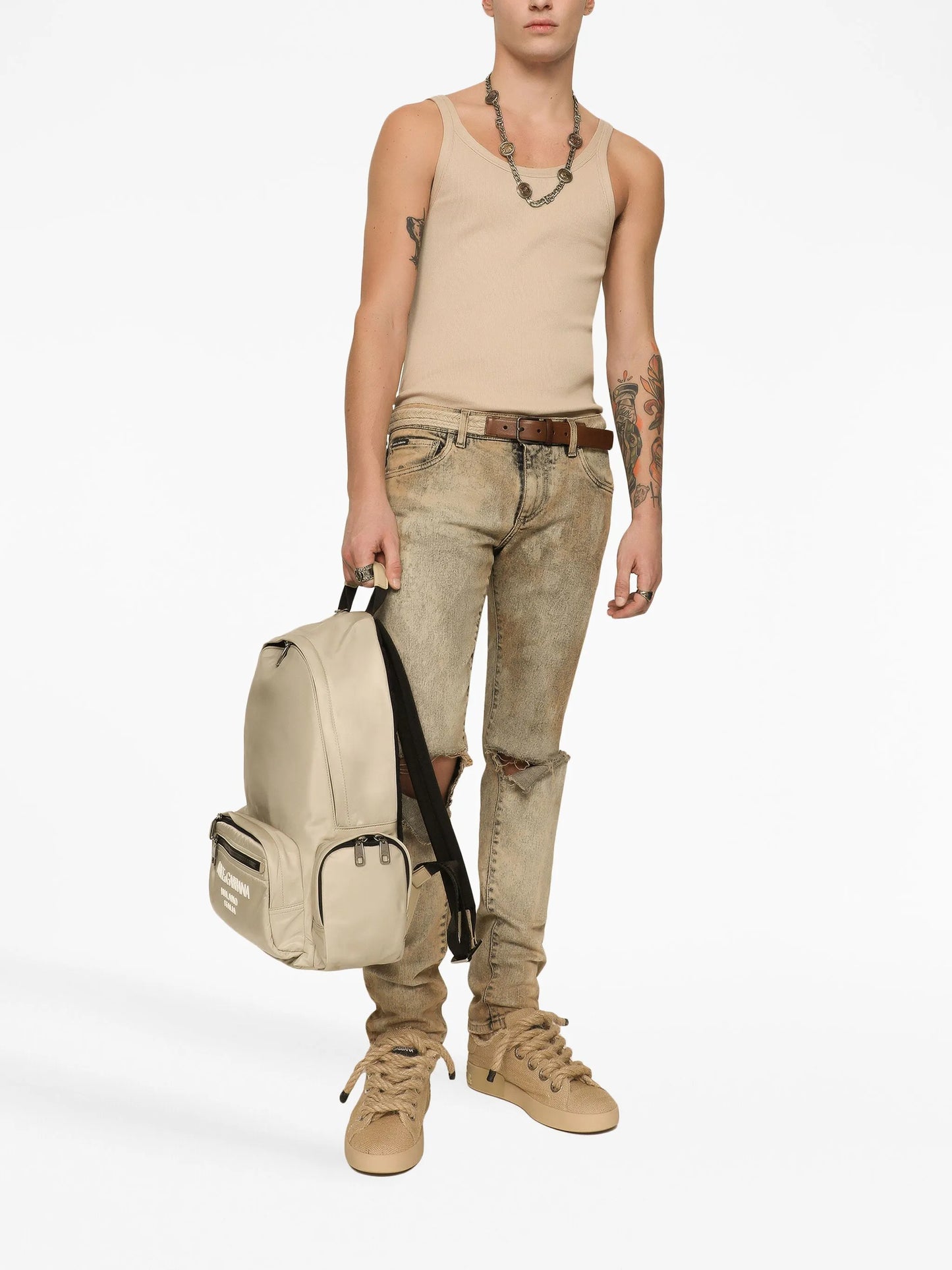ripped slim-fit jeans