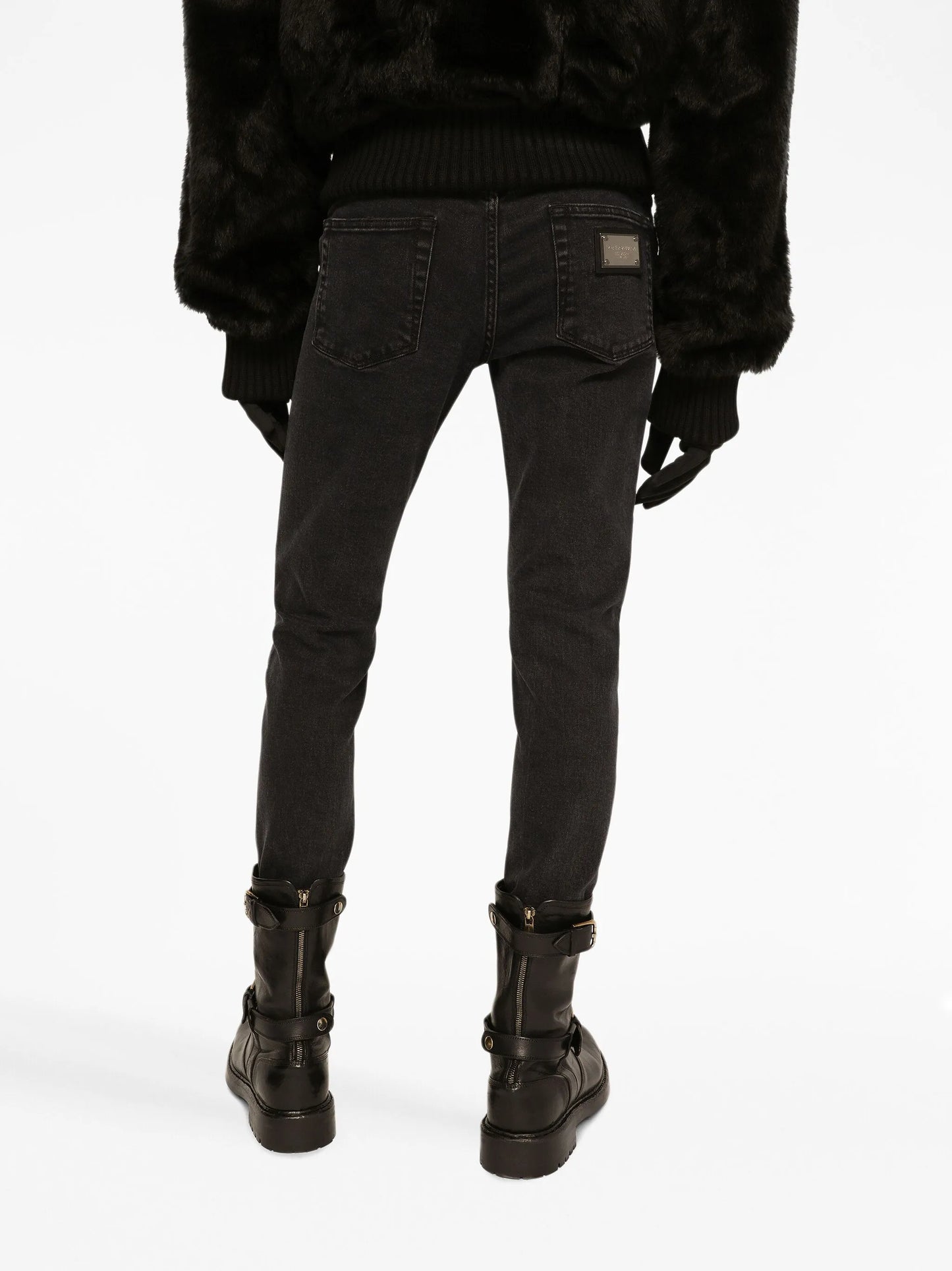 logo-patch cotton jeans