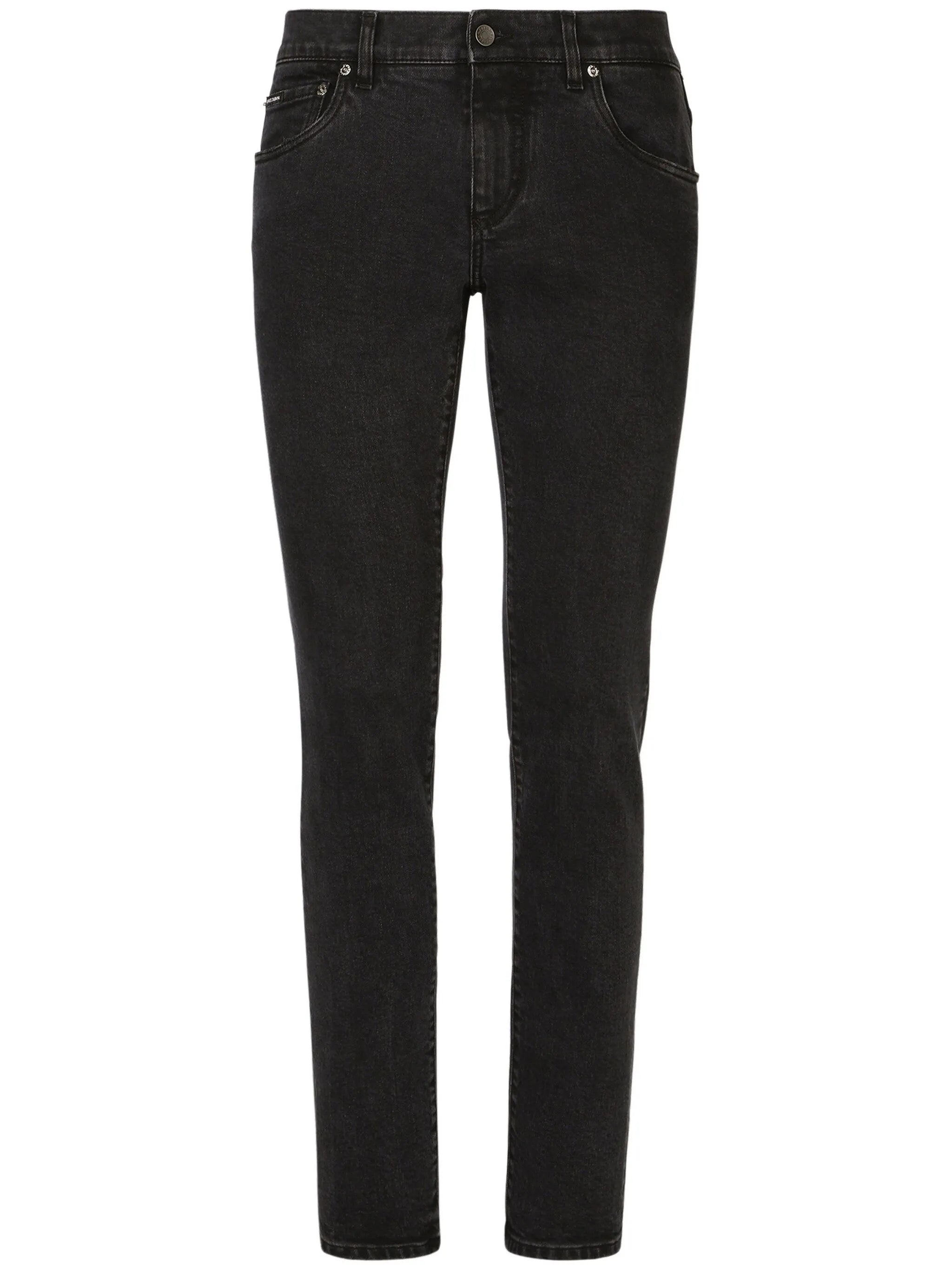 logo-patch cotton jeans
