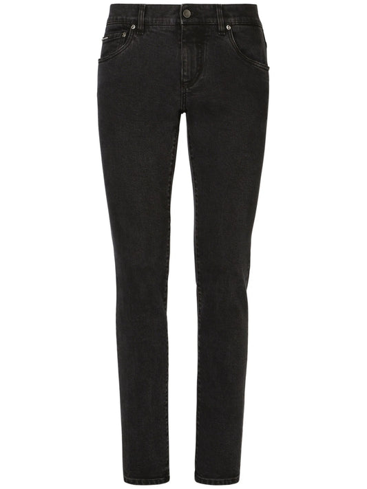 logo-patch cotton jeans