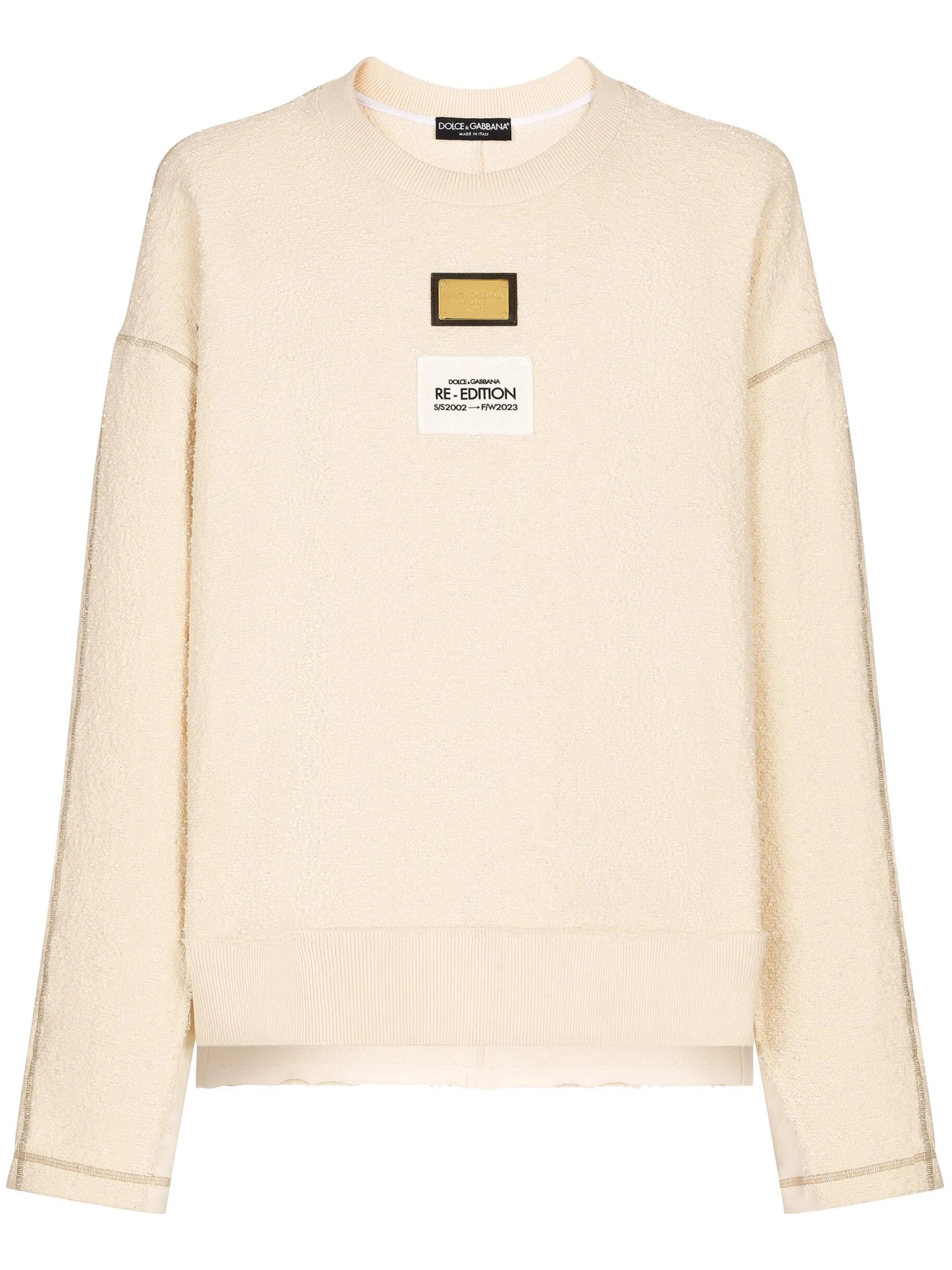 logo-patch textured sweatshirt