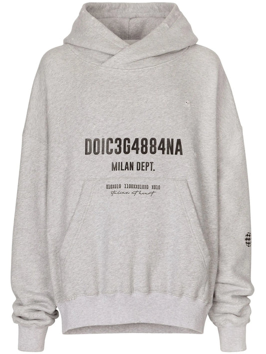 logo-print cotton hoodie