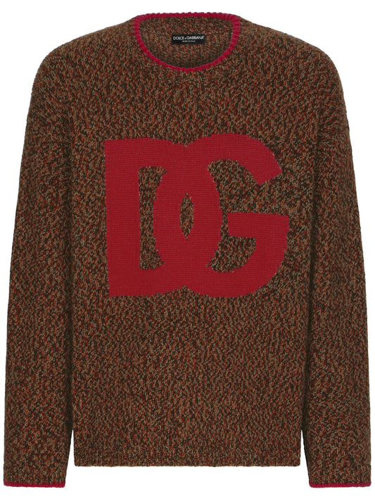intarsia-logo wool-blend jumper