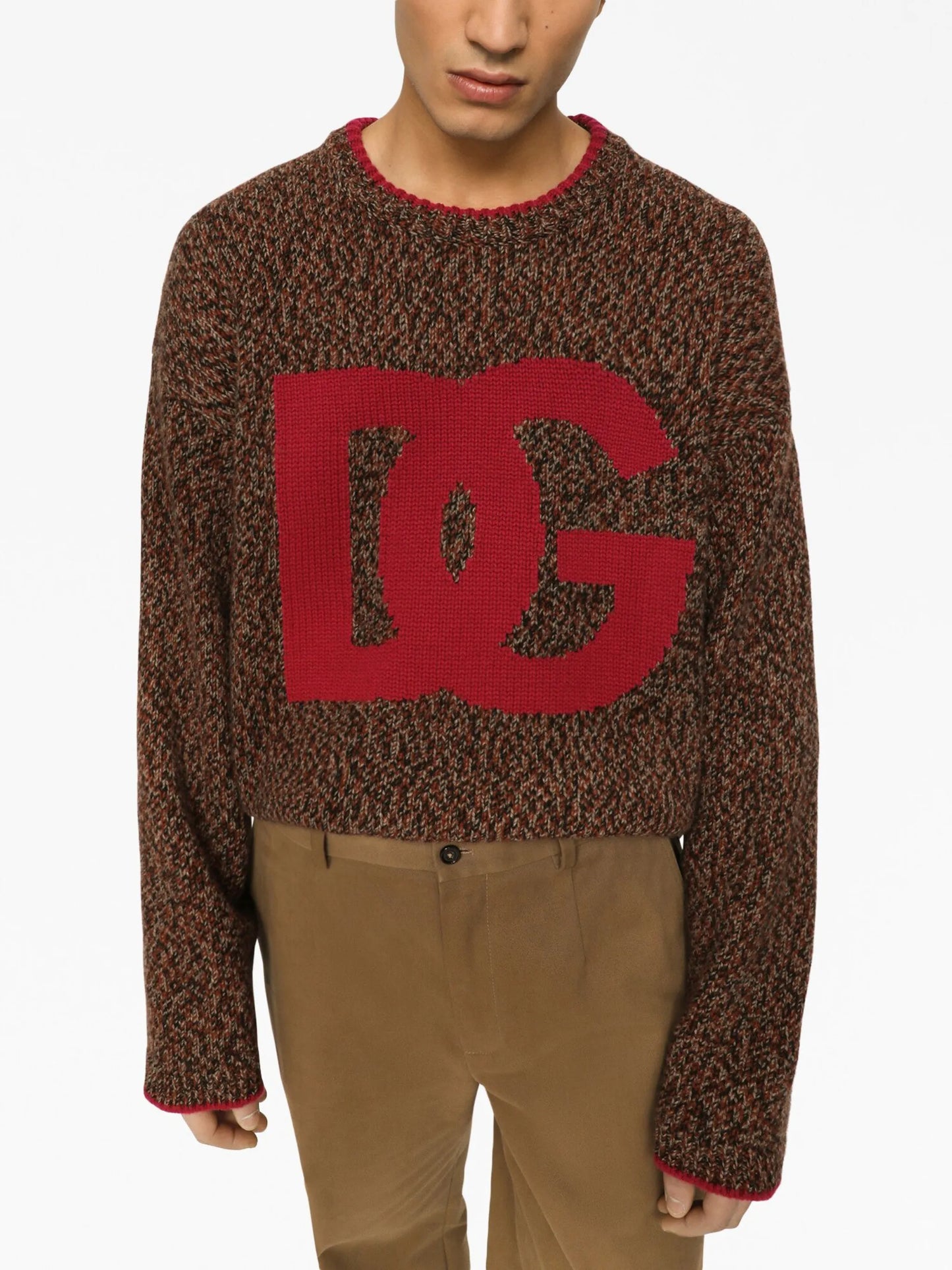 intarsia-logo wool-blend jumper