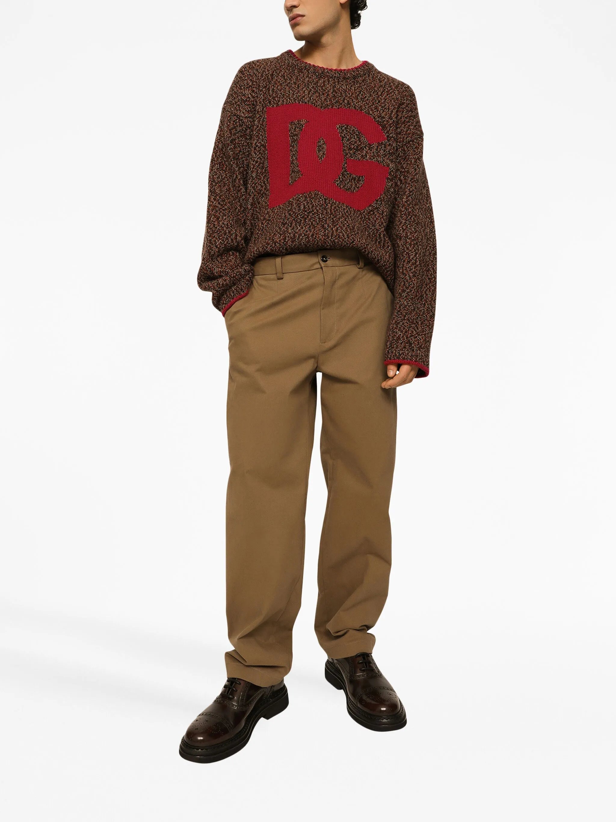 intarsia-logo wool-blend jumper
