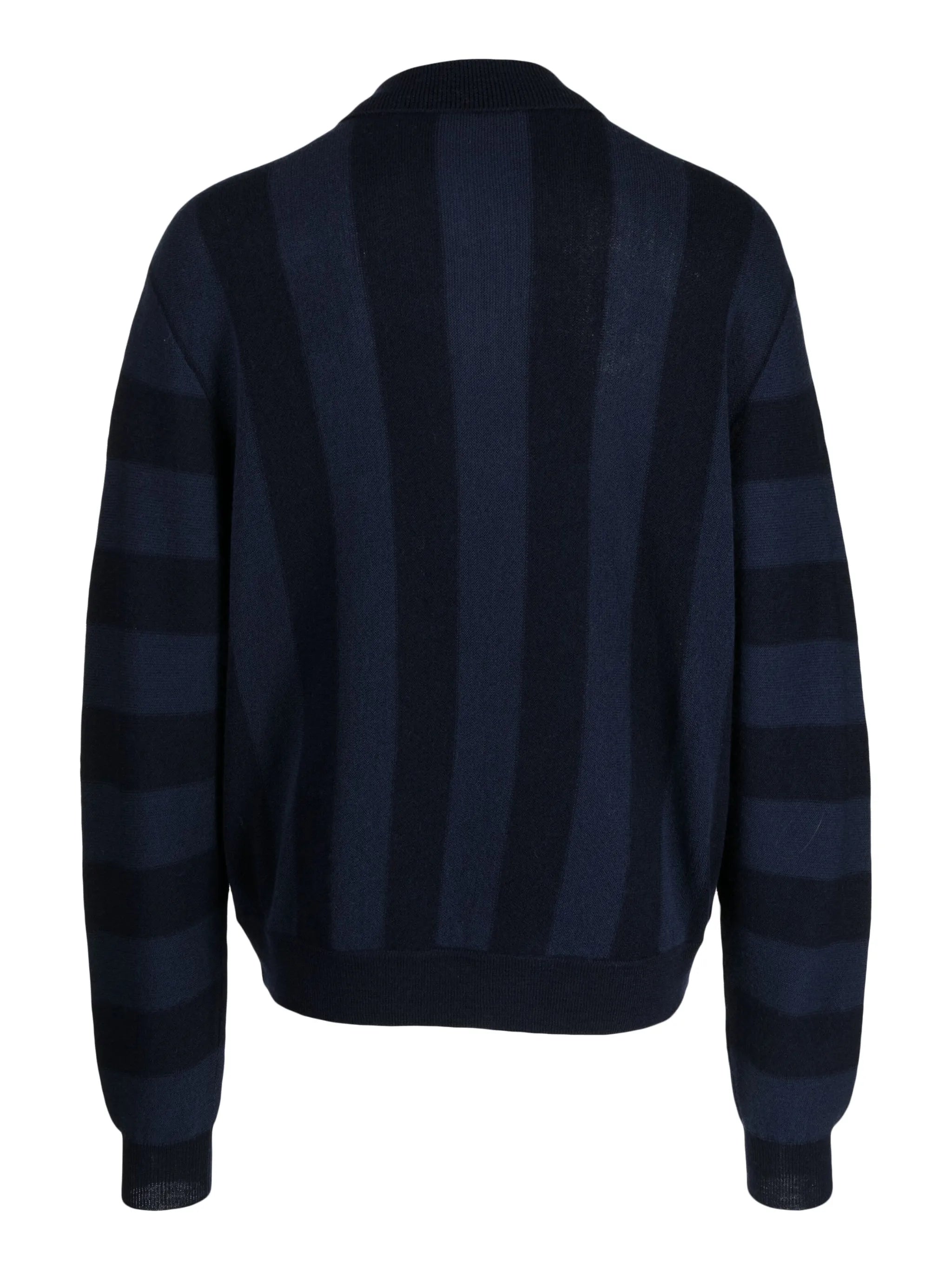 striped knitted wool cardigan