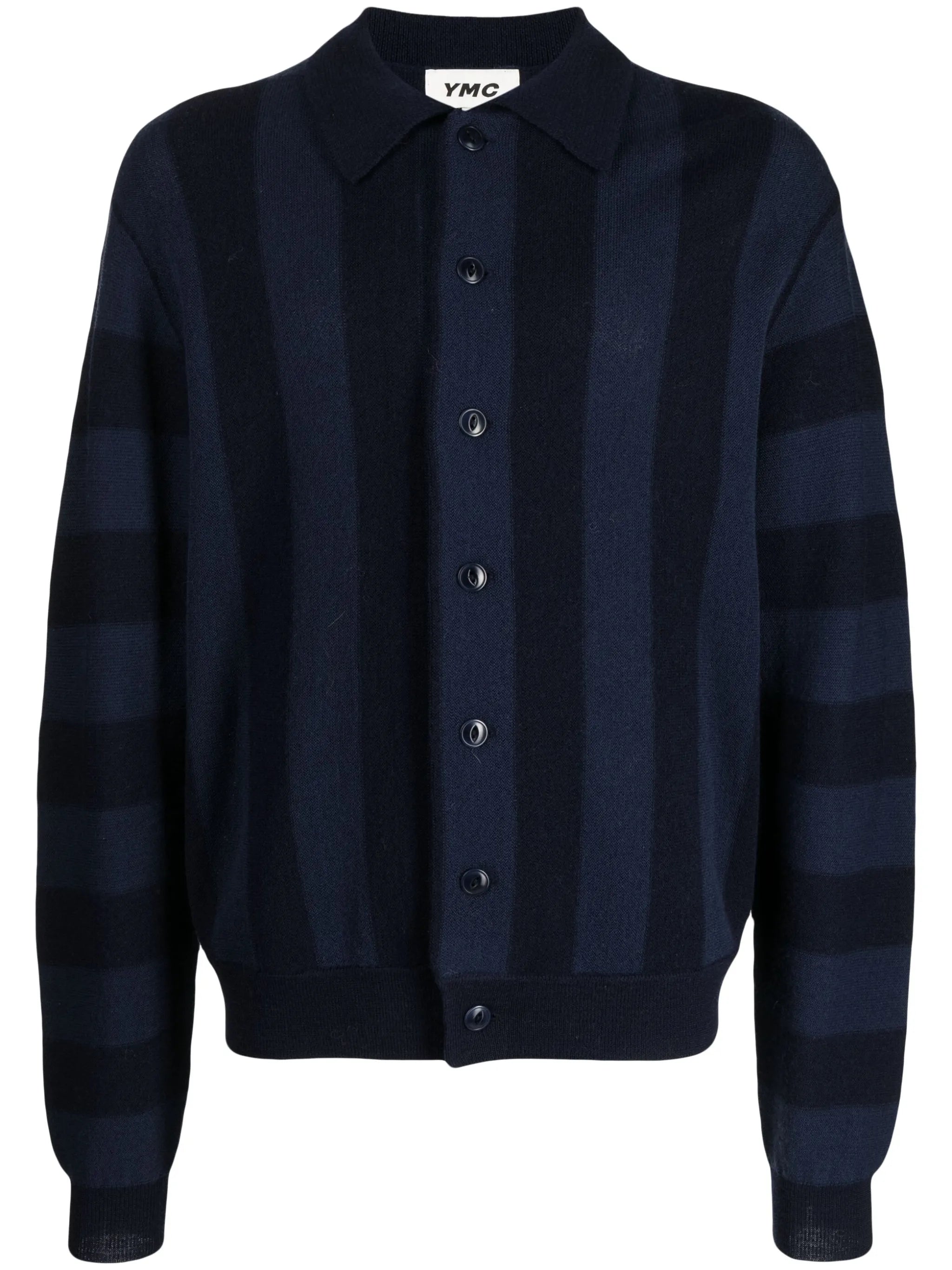striped knitted wool cardigan