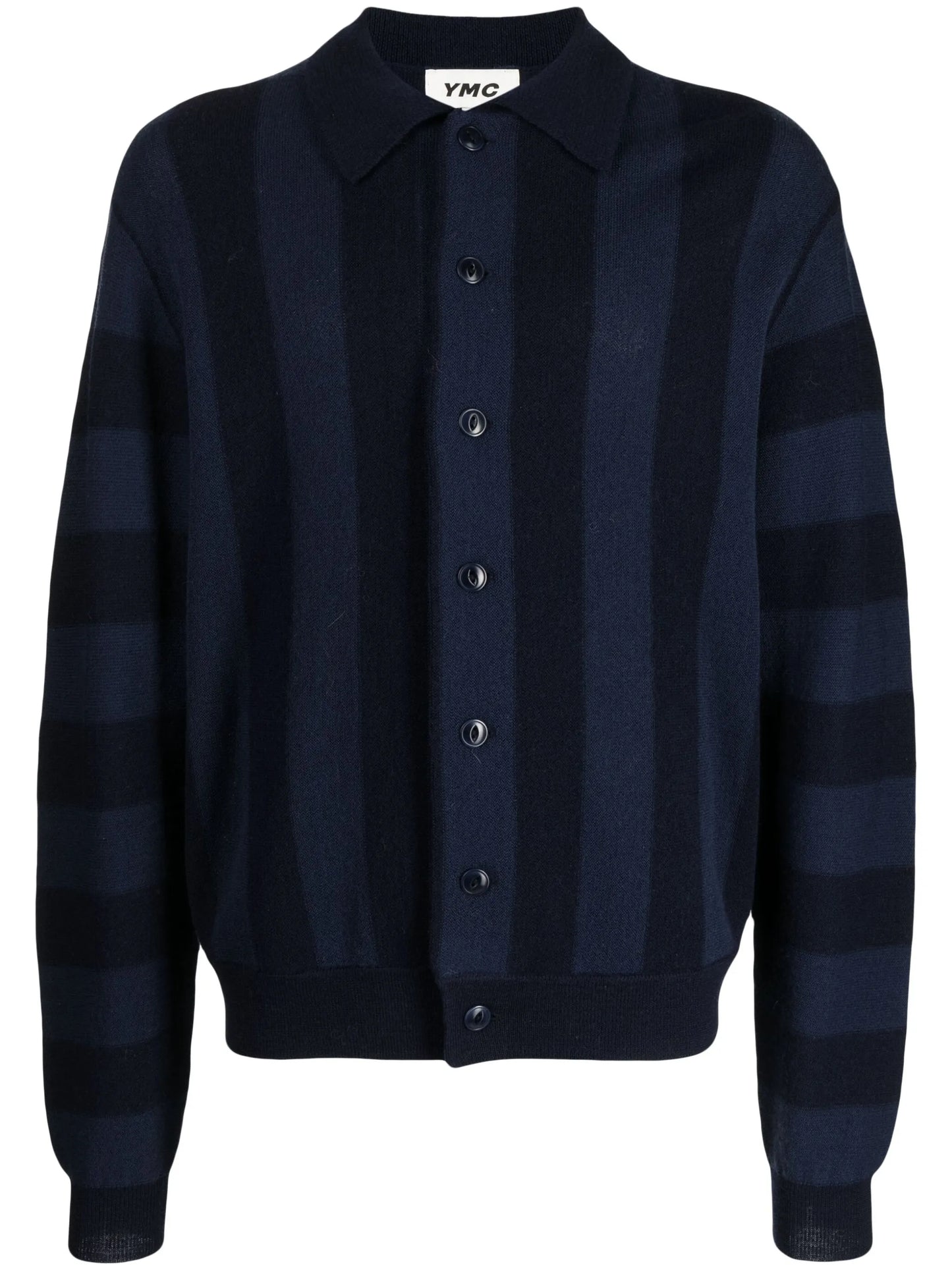 striped knitted wool cardigan