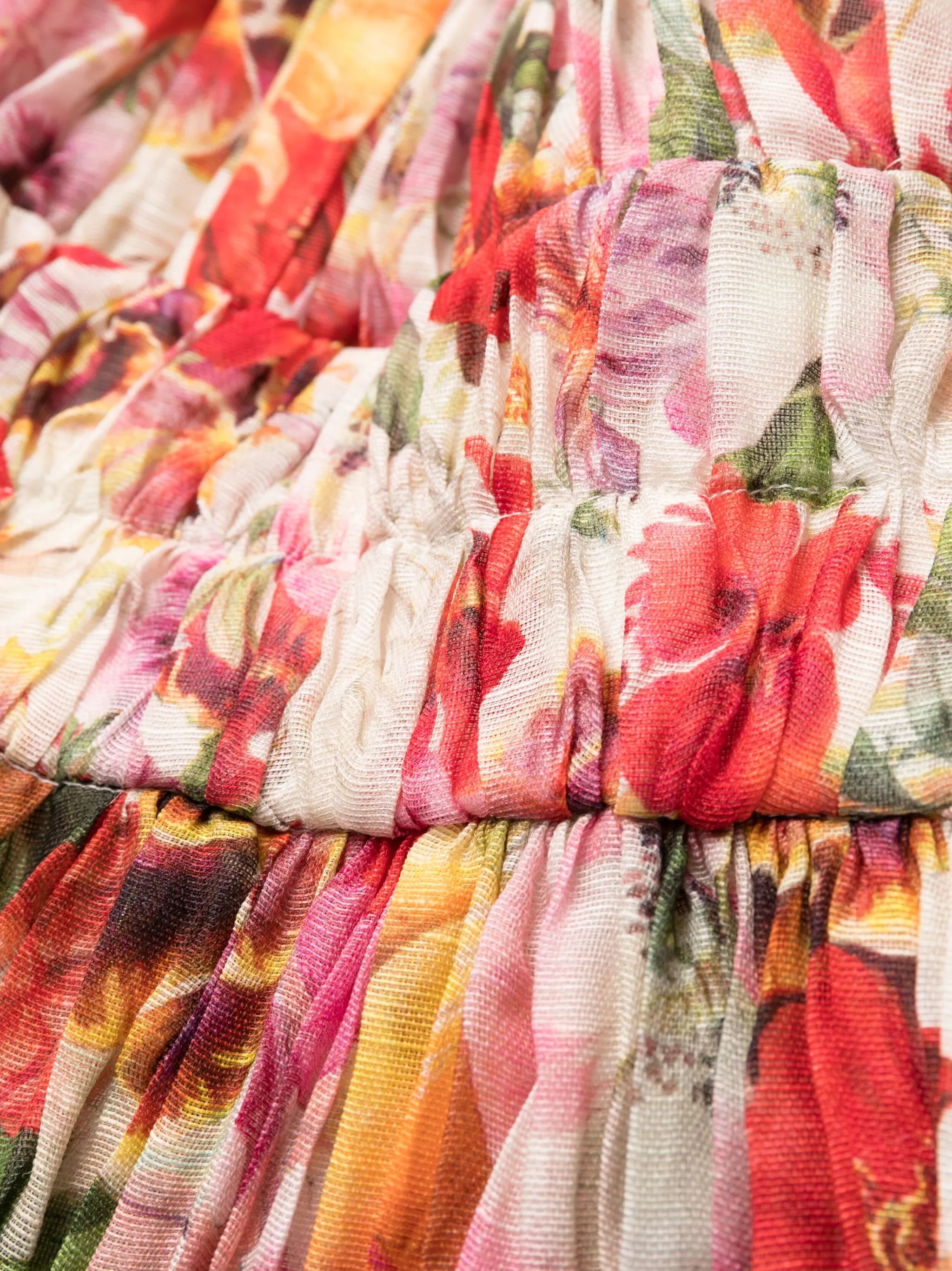Wonderland floral-print organza midi dress