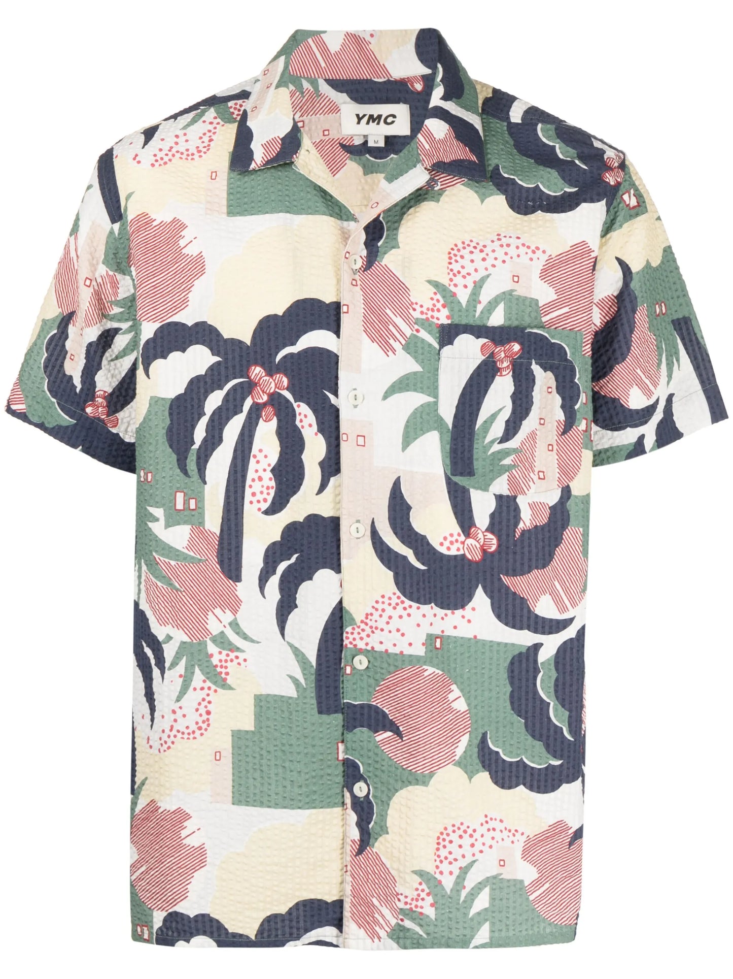 palm tree-print cotton shirt