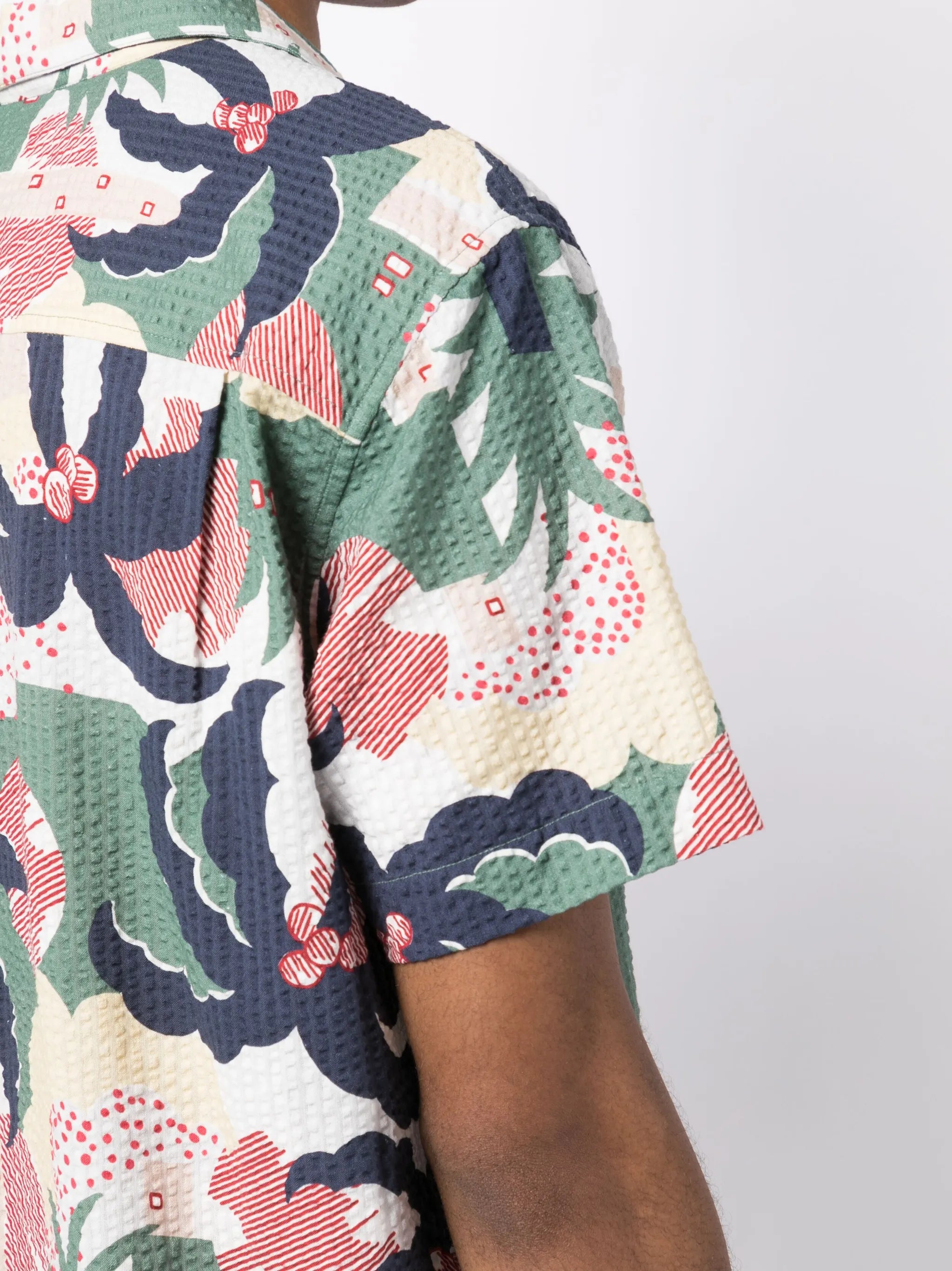 palm tree-print cotton shirt