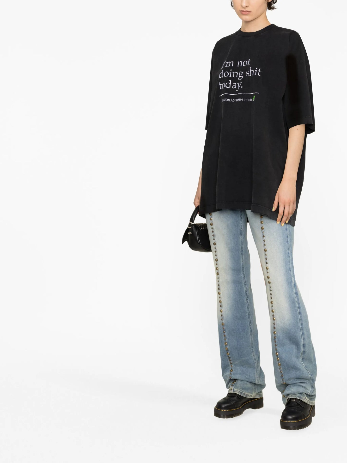 slogan-print cotton T-shirt