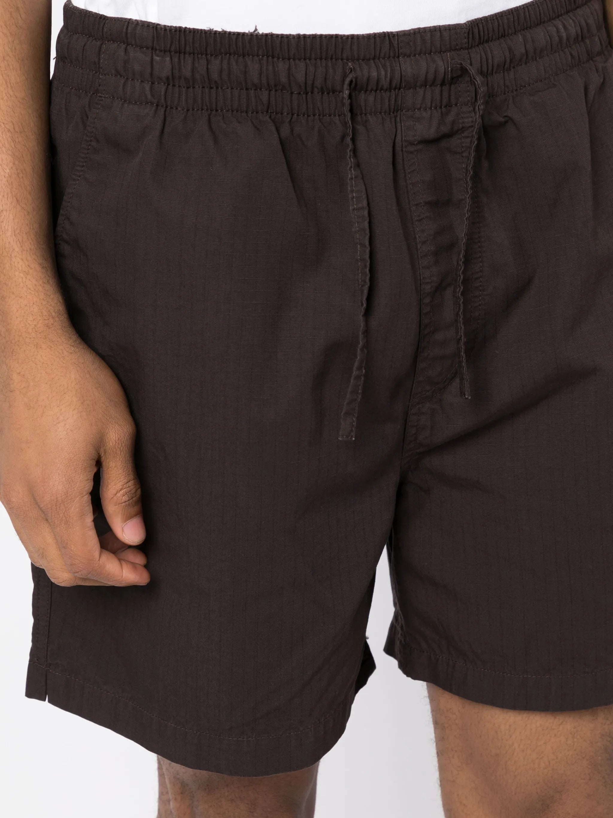 drawstring-waist organic-cotton shorts