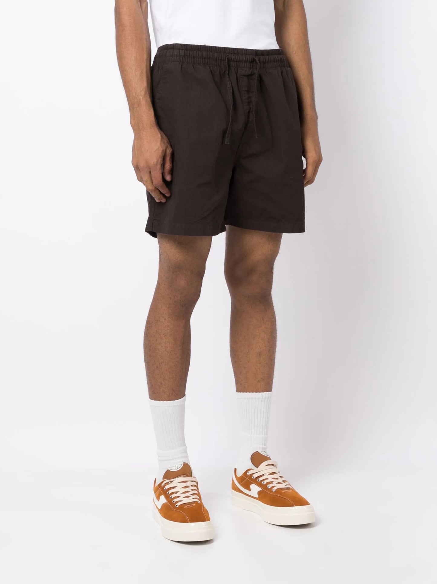 drawstring-waist organic-cotton shorts