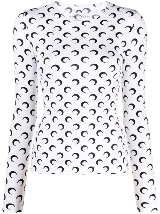 Crescent Moon-print top