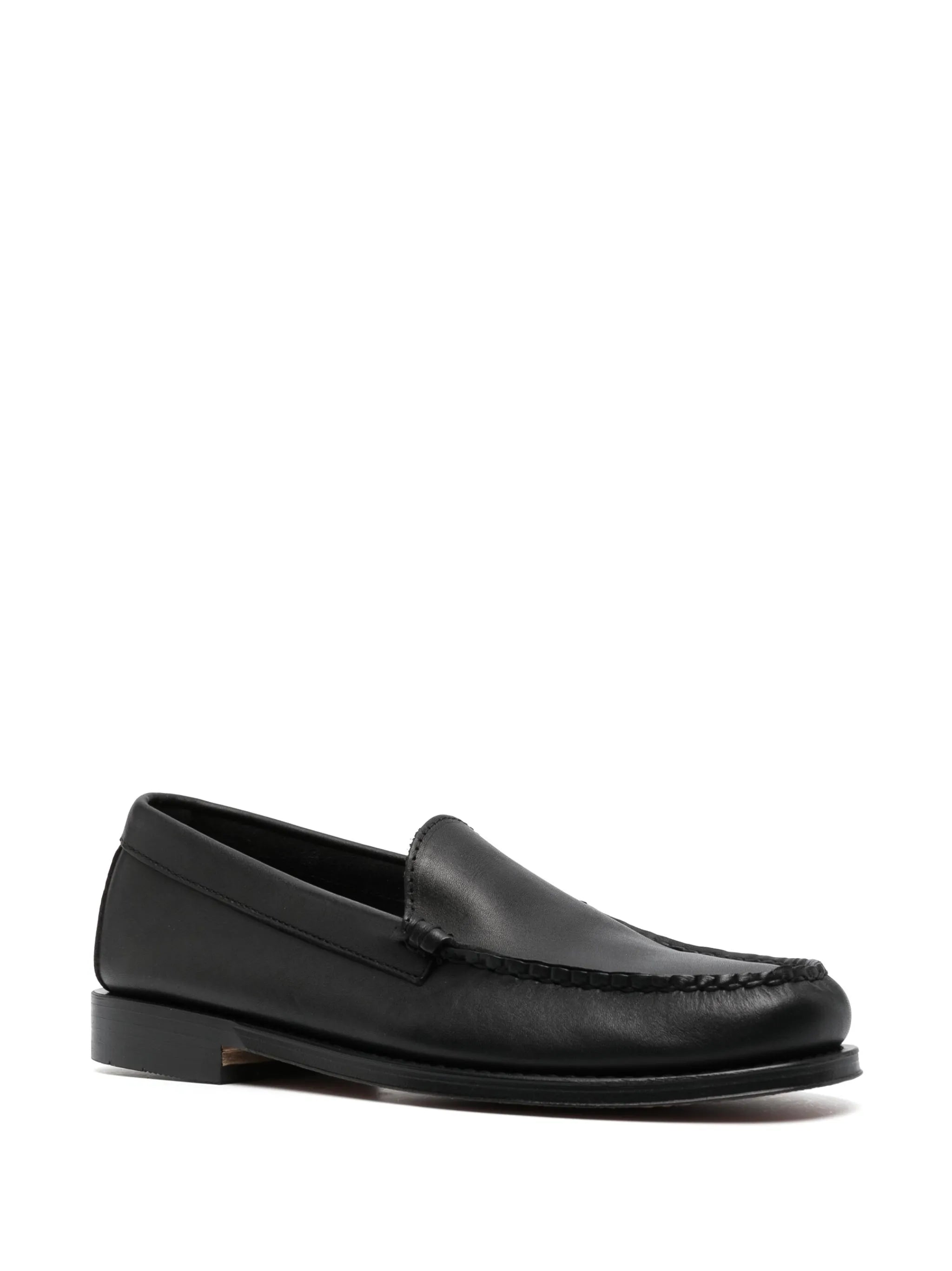 round-toe leather oxford shoes