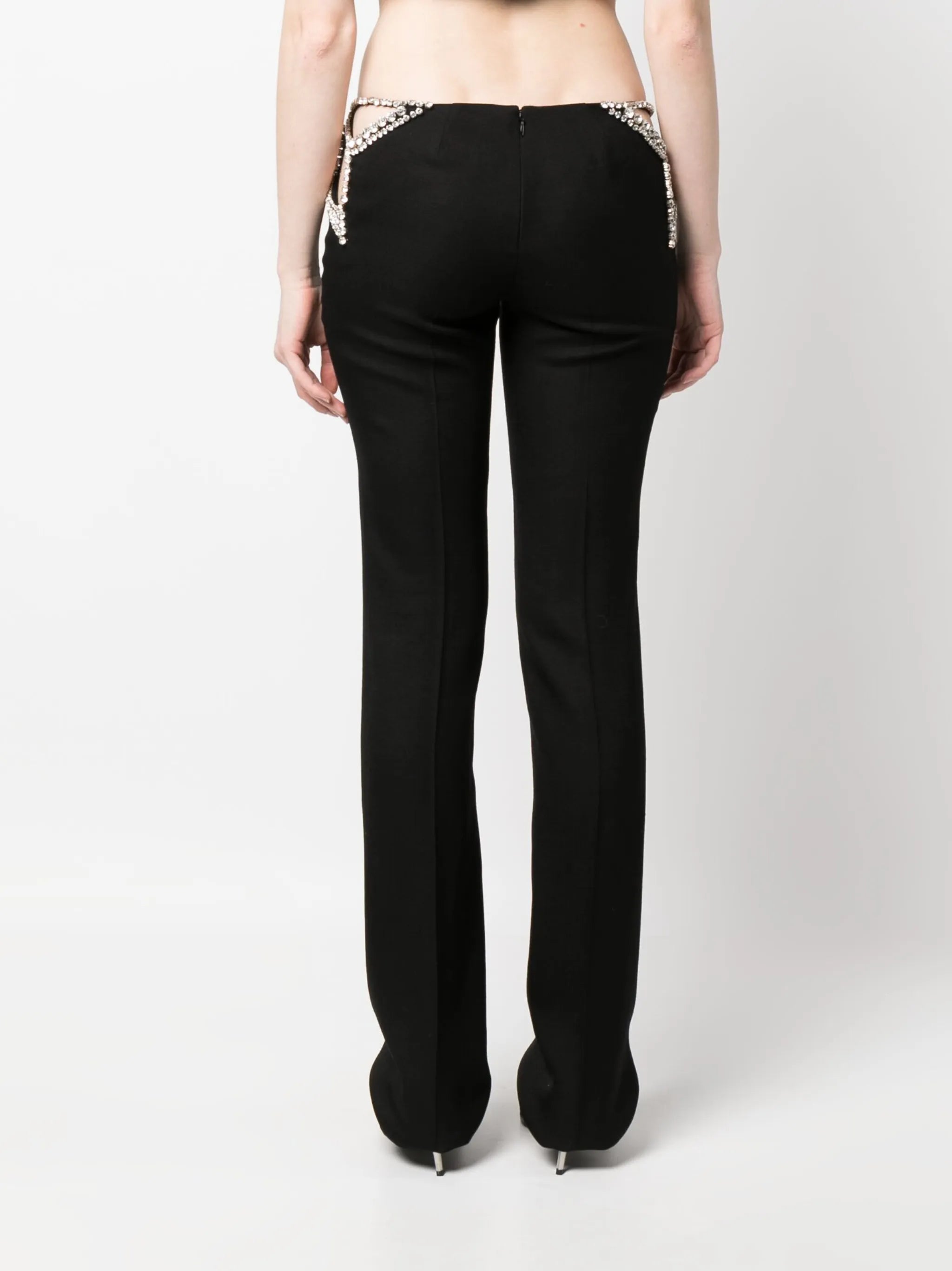 cut-out detail straight-leg trousers