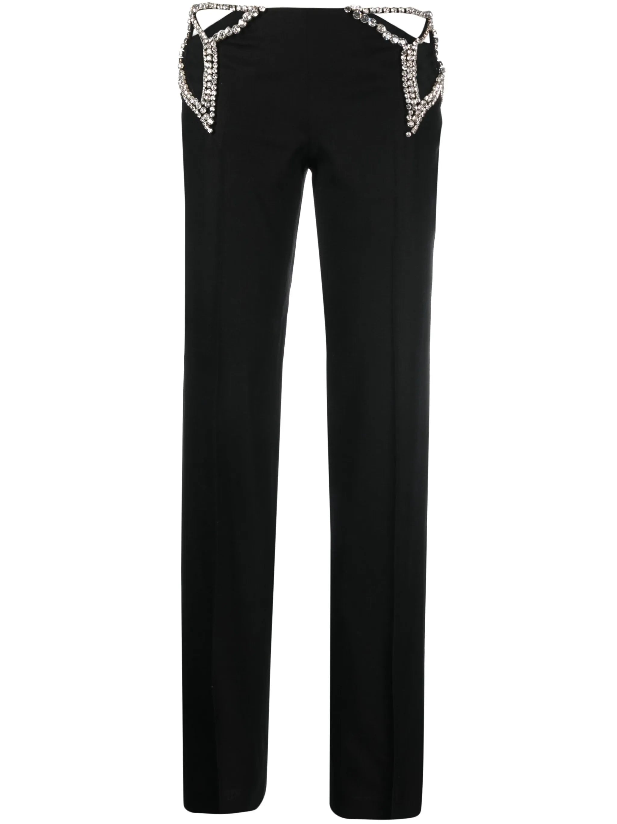 cut-out detail straight-leg trousers